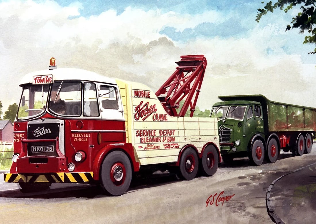 Mobile Foden Recovery Crane 1950's British Lorries Trucks & Vans Metal Wall Art: Title: Mobile Foden Recovery Crane 1950's British Lorries Trucks & Vans Metal Wall Art Description: ★ Approx Size 12” x 8” (Inches) 300 x 200 (mm).