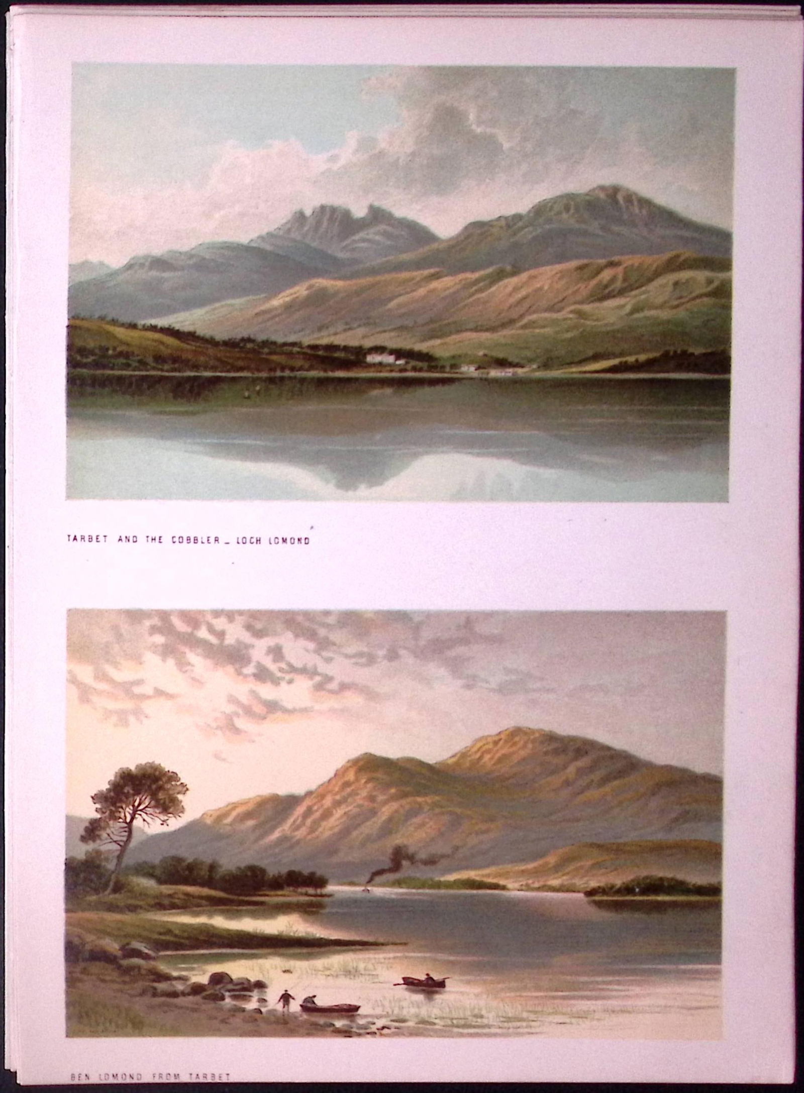 Scotland Tarbet And The Cobbler Loch Lomond Antique Coloured Print-39: Title: Scotland Tarbet And The Cobbler Loch Lomond Antique Coloured Print-39 Description: This Antique Illustration Has Been Removed from a First Edition of.