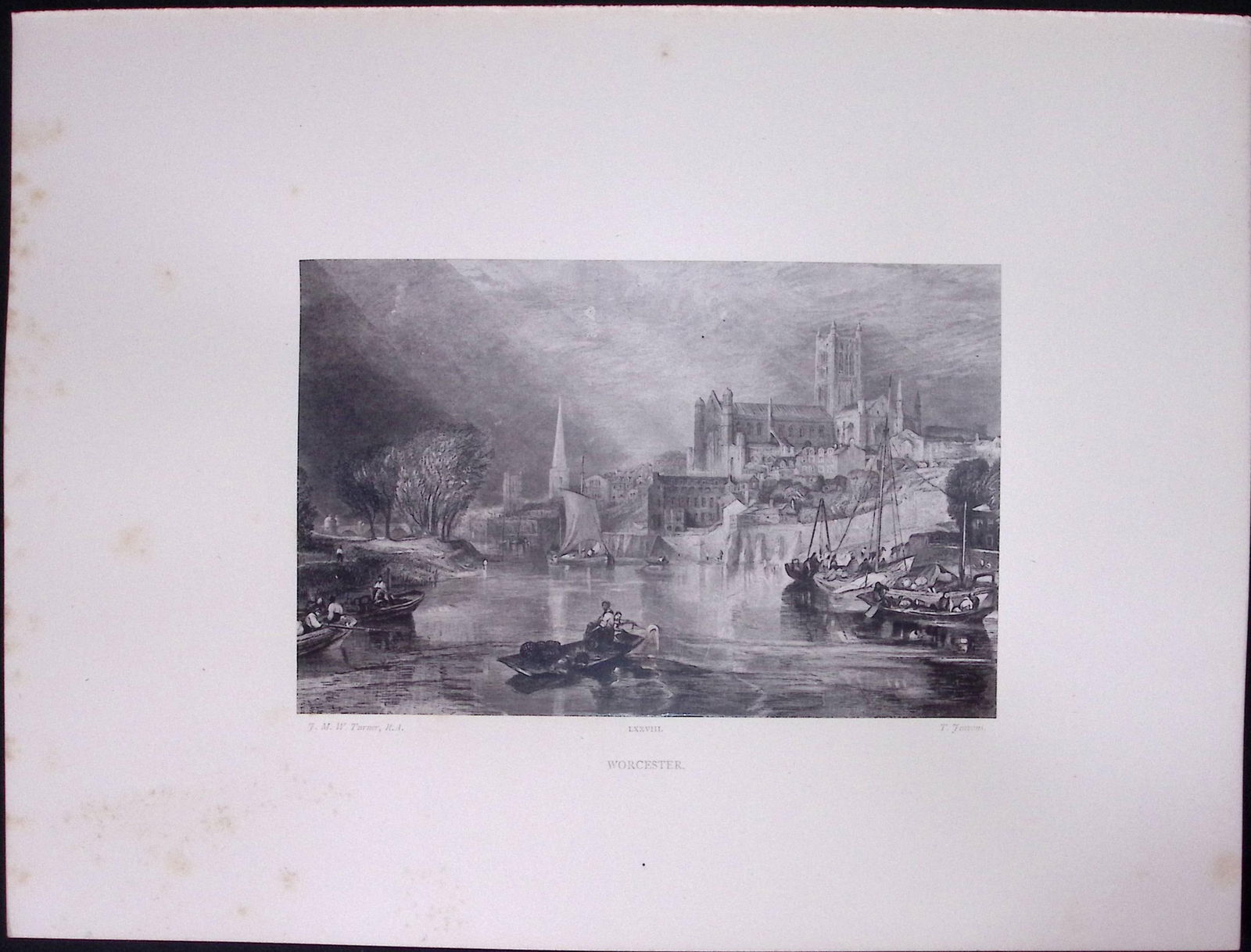 J.M.W Turner Rare “Worcester Castle” 1873 Picturesque Views in England-55 (1 of 3)