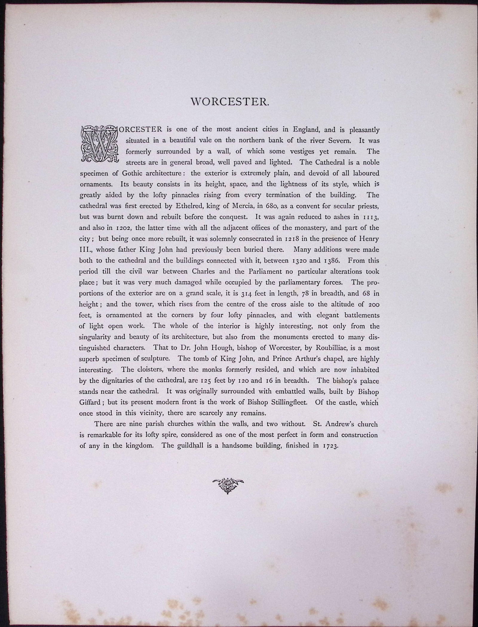 J.M.W Turner Rare “Worcester Castle” 1873 Picturesque Views in England-55 - 2