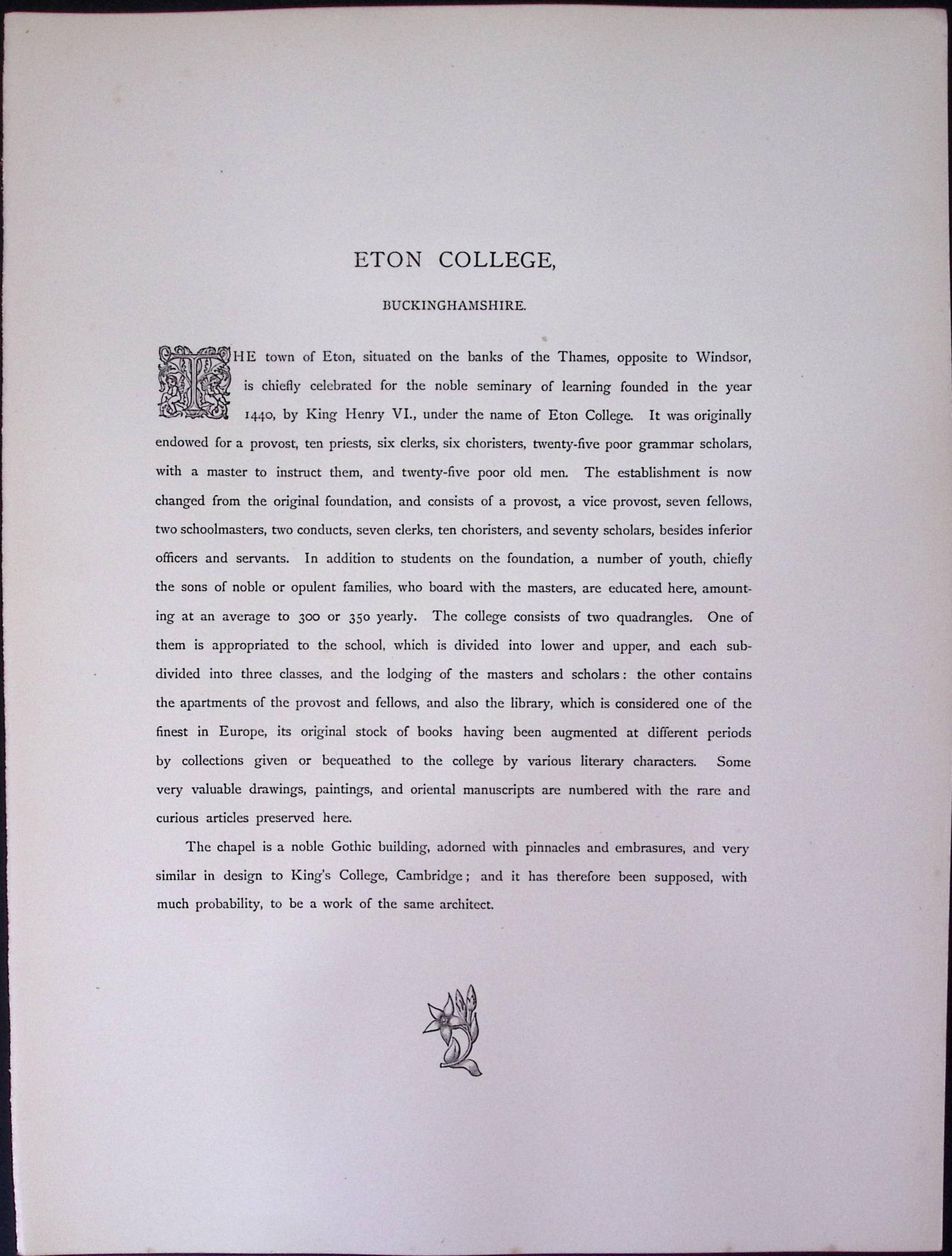 J.M.W Turner Rare “Eton College On The Thames” 1873 Picturesque Views in England-74 - 2