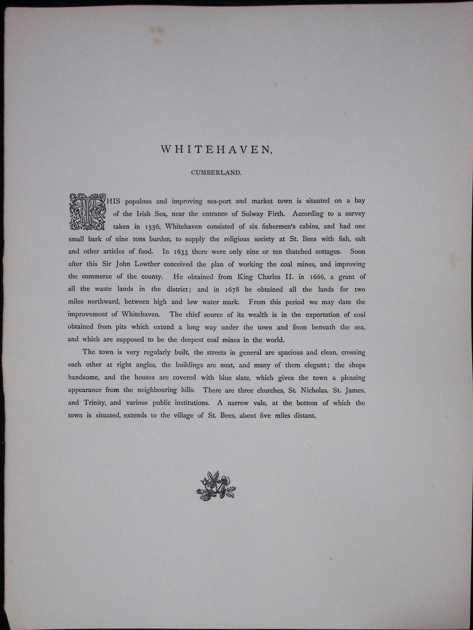 J.M.W Turner Rare “Whitehaven Cumbria” 1873 Picturesque Views in England -4 - 2