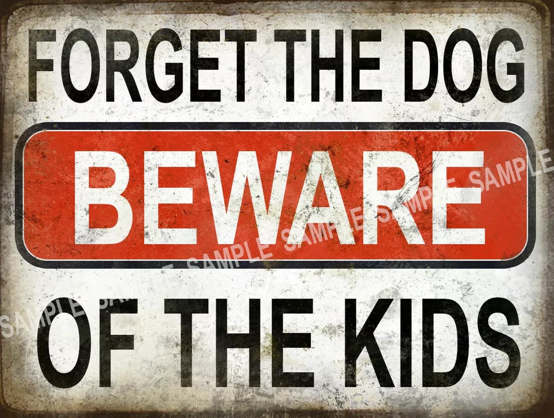 Beware of The Children Warning / Beware Retro Funny Large Metal Wall Art: Title: Beware of The Children Warning / Beware Retro Funny Large Metal Wall Art Description: ★ Approx Size 12” x 8” (Inches) 300 x 200 (mm). ύ
