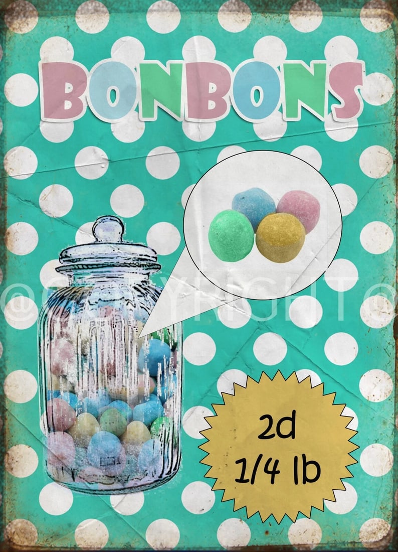 Bonbons Traditional Sweet Shop Favourites Nostalgic Memories Metal Wall Art: Title: Bonbons Traditional Sweet Shop Favourites Nostalgic Memories Metal Wall Art Description: ★ Approx Size 12” x 8” (Inches) 300 x 200 (mm). &#