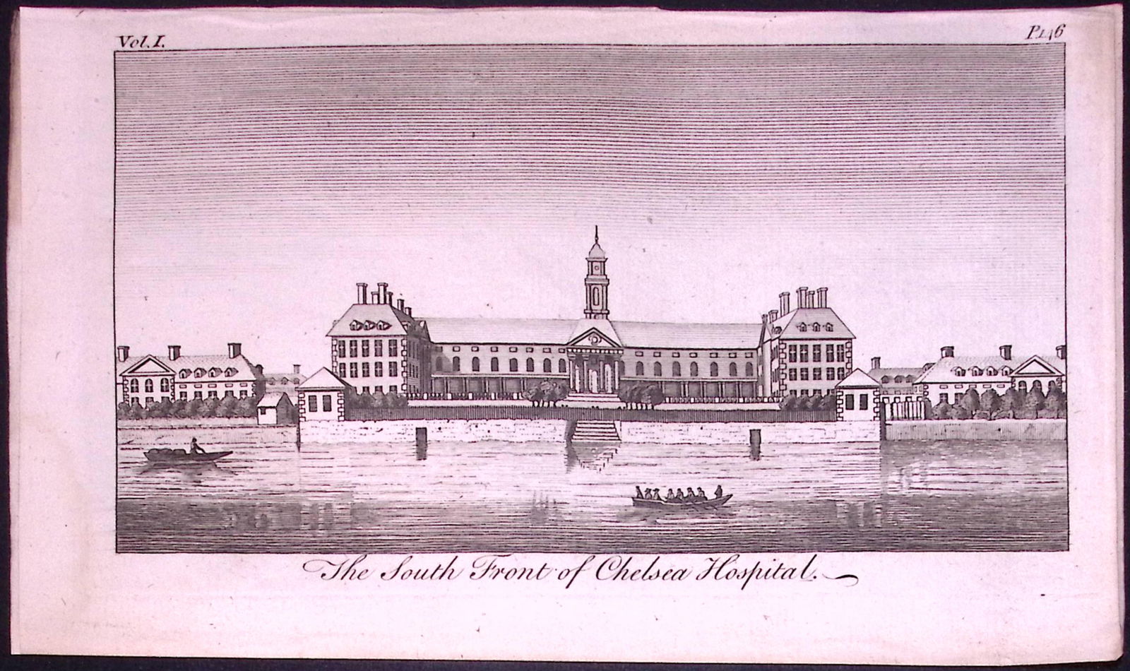 Chelsea Hospital London Rare Georgian Copper Antique Engraving 1776-44: Title: Chelsea Hospital London Rare Georgian Copper Antique Engraving 1776-44 Description: This Nearly 250-Year-Old Antique Piece Was Removed from an Edition of. A