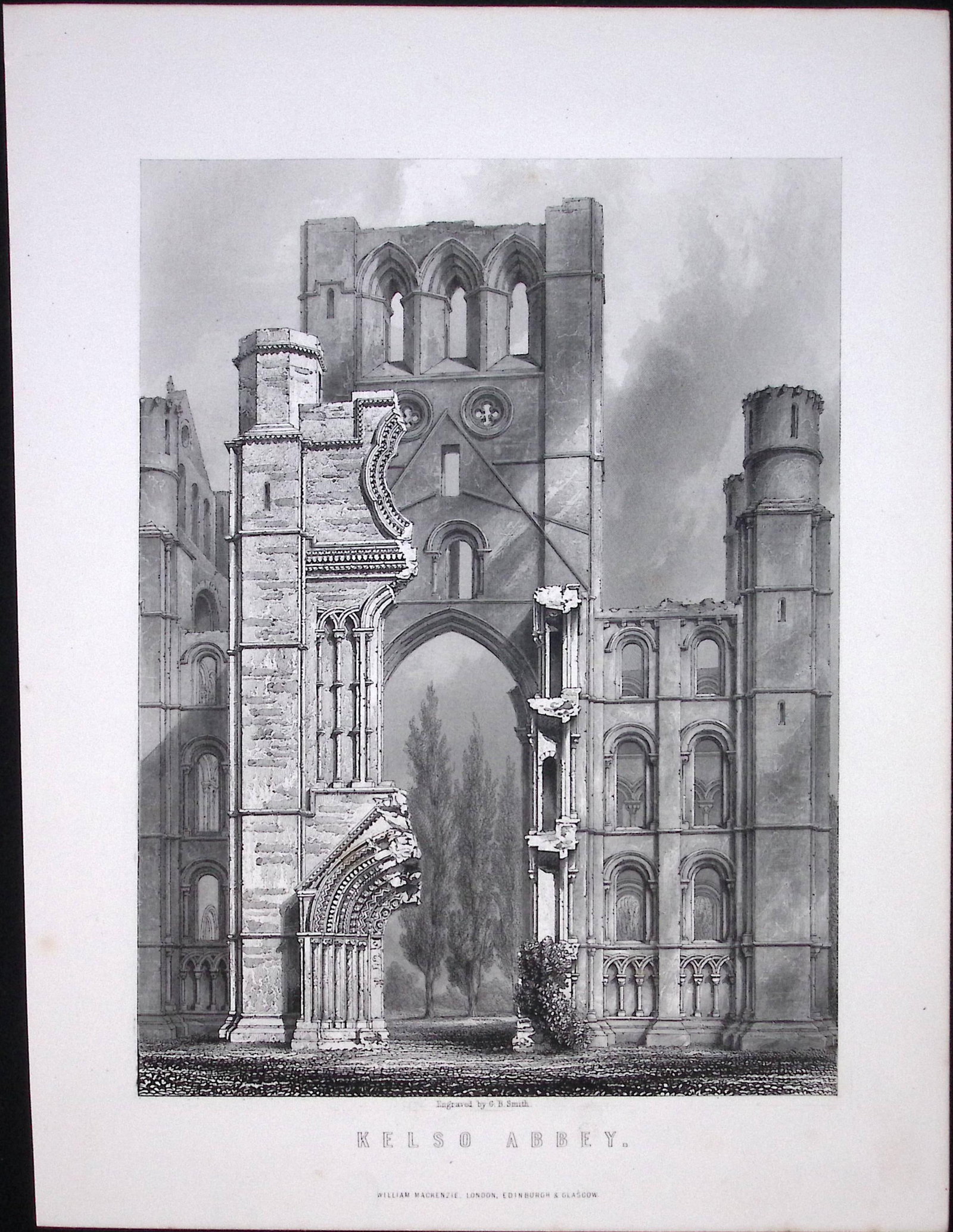 Kelso Abbey Scotland Antique 152 Years-Old Engraving-19: Title: Kelso Abbey Scotland Antique 152 Years-Old Engraving-19 Description: This Antique Print Was Removed from an Edition of. Tytler's History of Scotland Publishe