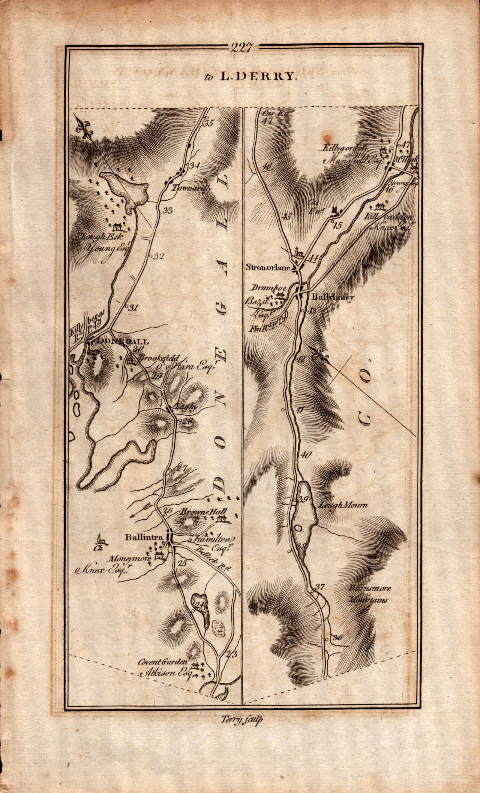 Ireland Rare Antique 1777 Road Map Sligo to Londonderry- To Donegal -228 - 2