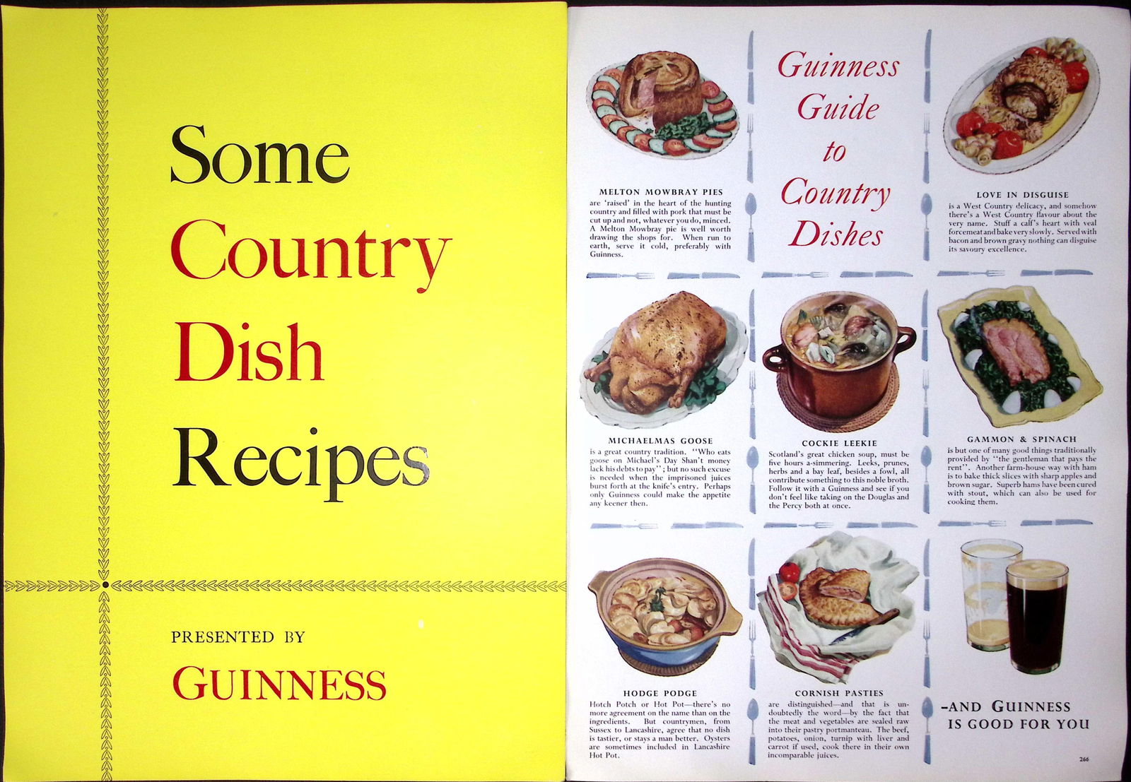 Guinness Guide County Dish Recipes Coloured 60-Year-Old 4 Page Print (1 of 1)