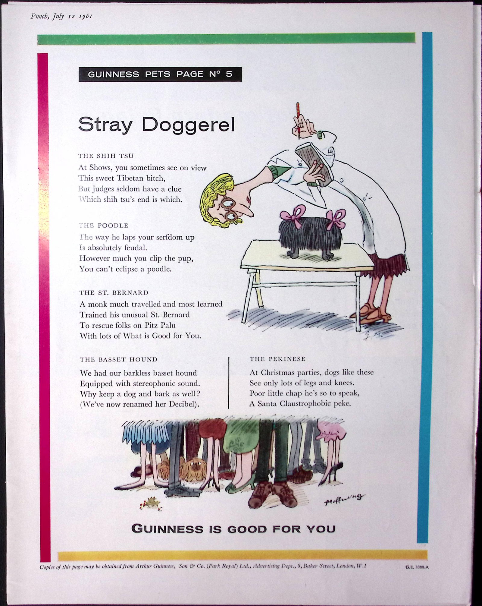 Guinness 1961 Original 64 Years-Old Print Stay Doggerel- G.E.3388-A.: Title: Guinness 1961 Original 64 Years-Old Print Stay Doggerel- G.E.3388-A. Description: Guinness 1961 Original 64 Years-Old Print Stay Doggerel- G.E.3388-A. And Measures approx. Size 11 x 8.5