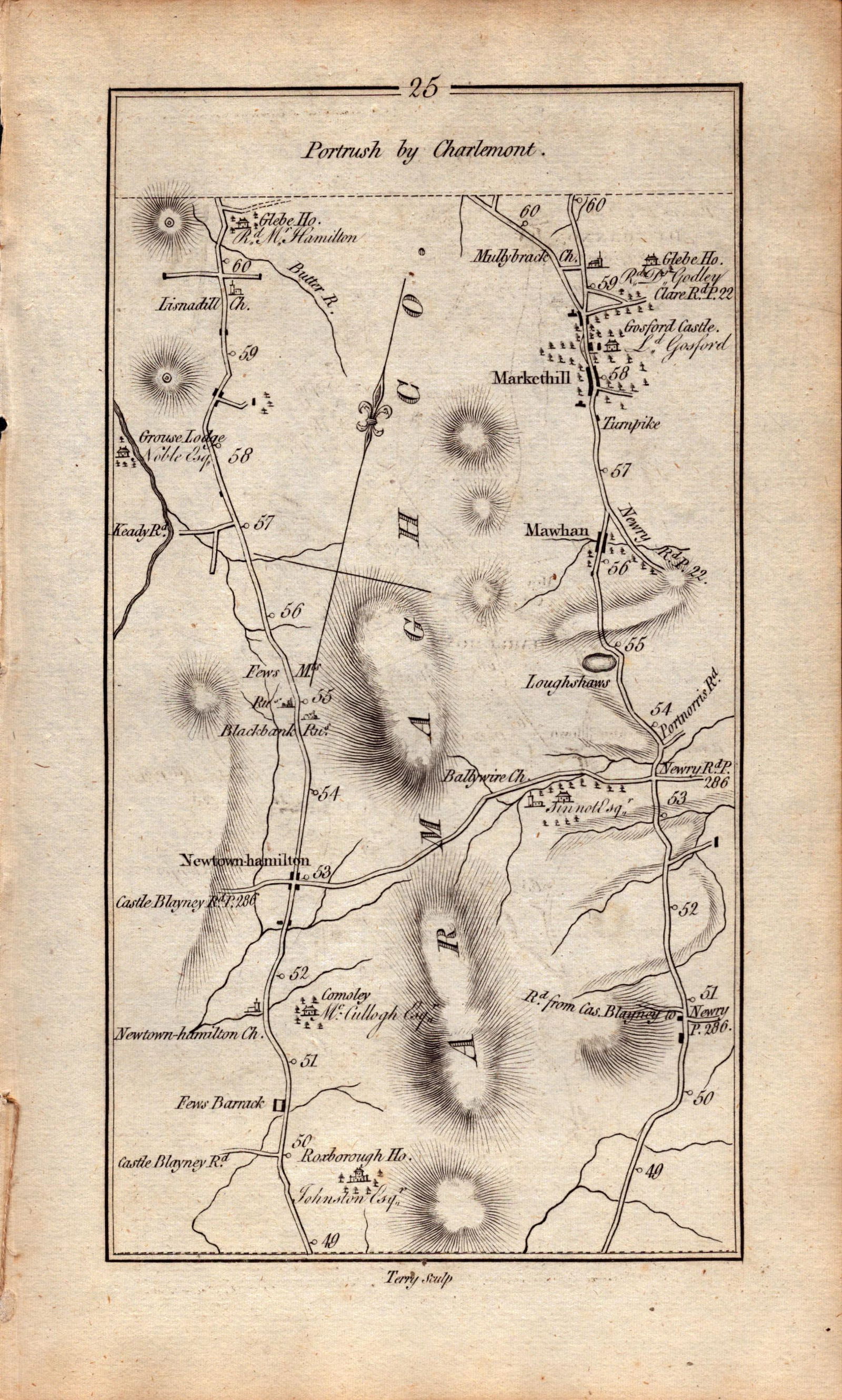 Ireland Rare Antique 1777 Map Dublin to Armagh Loughgaqll Moy Dungannon-26 - 2