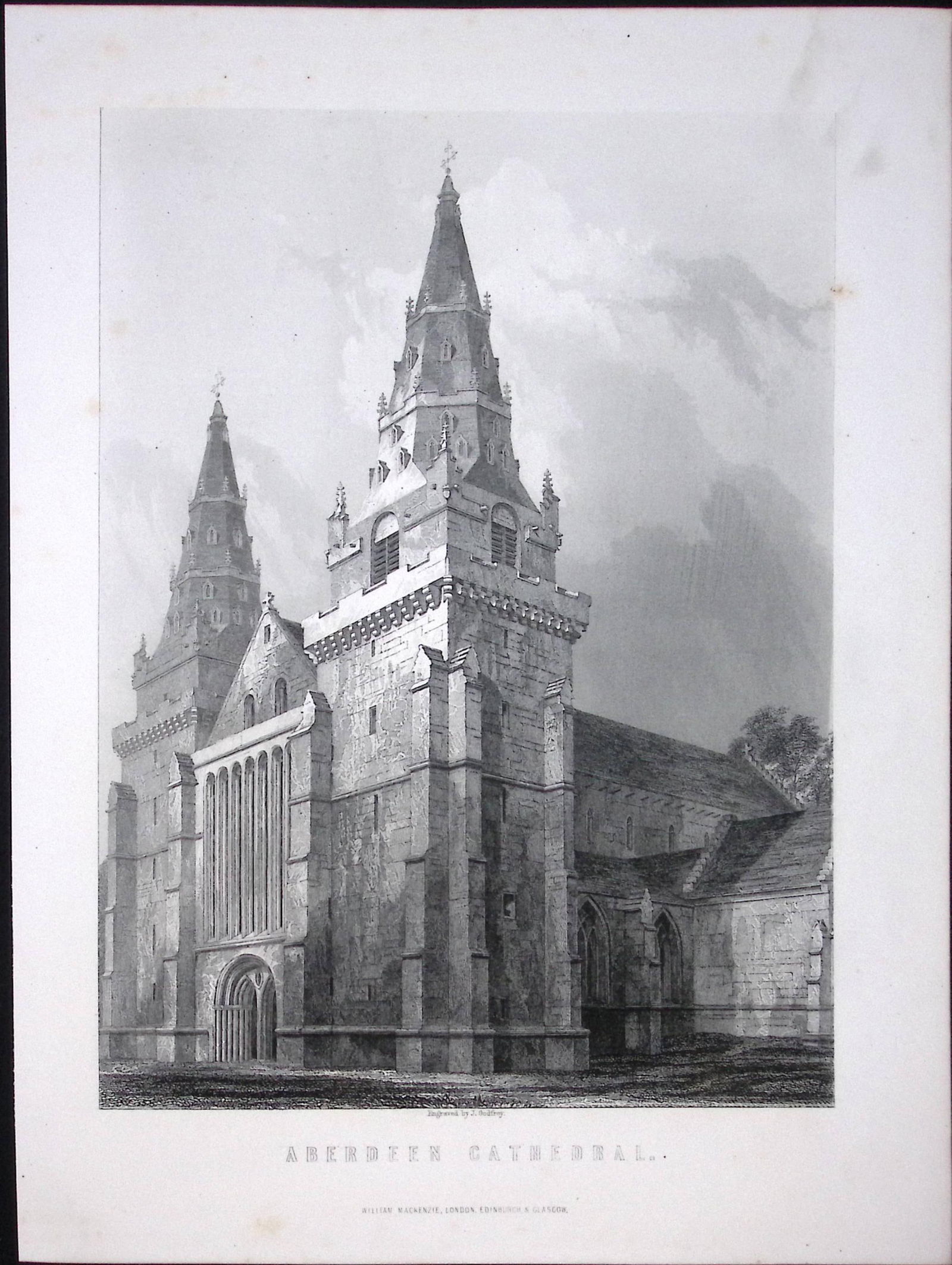 Aberdeen Cathedral Scotland Antique 152 Years-Old Engraving-8: Title: Aberdeen Cathedral Scotland Antique 152 Years-Old Engraving-8 Description: This Antique Print Was Removed from an Edition of. Tytler's History of Scotland Pu