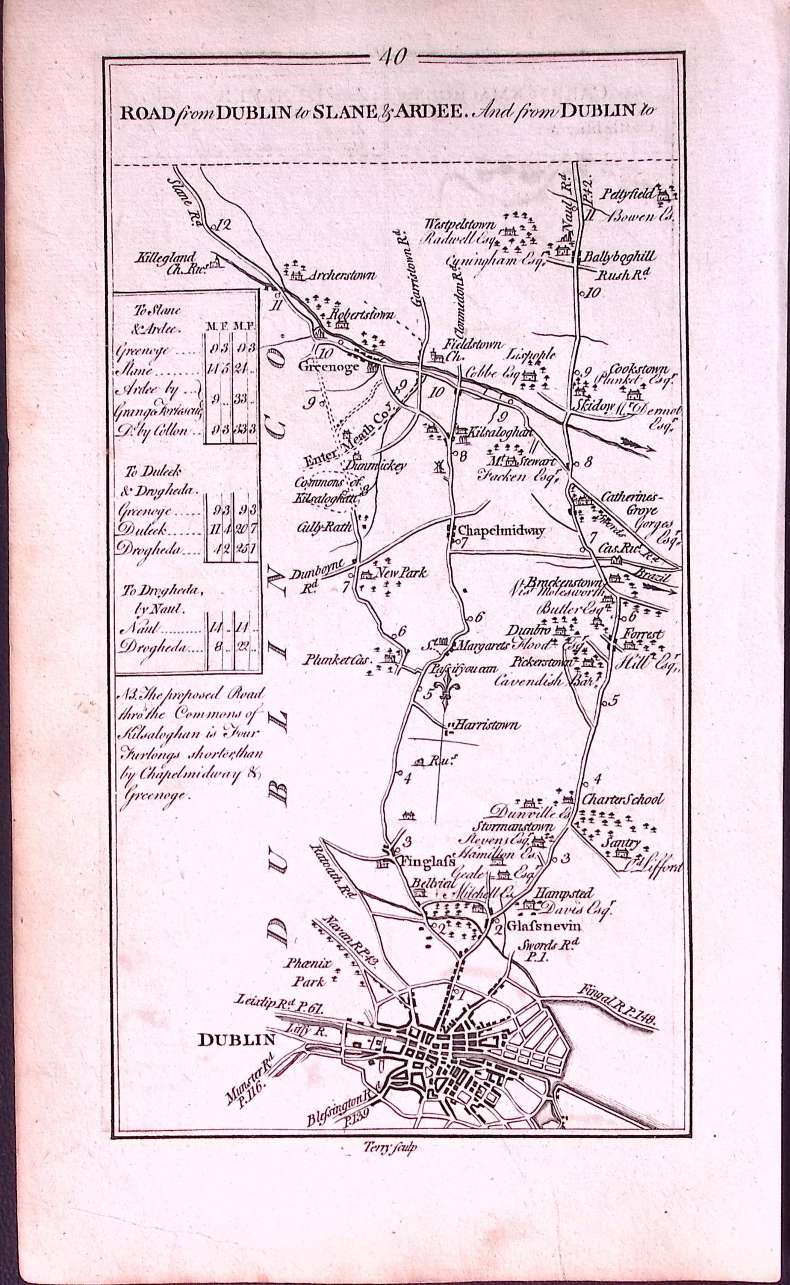 Ireland Rare Antique 1777 Map Dublin Phoenix Park Glasnevin Slane Castle Ardee: Title: Ireland Rare Antique 1777 Map Dublin Phoenix Park Glasnevin Slane Castle Ardee Description: This Rare Irish Road Map Has Been Removed from a First Edition Copy of. Taylor &