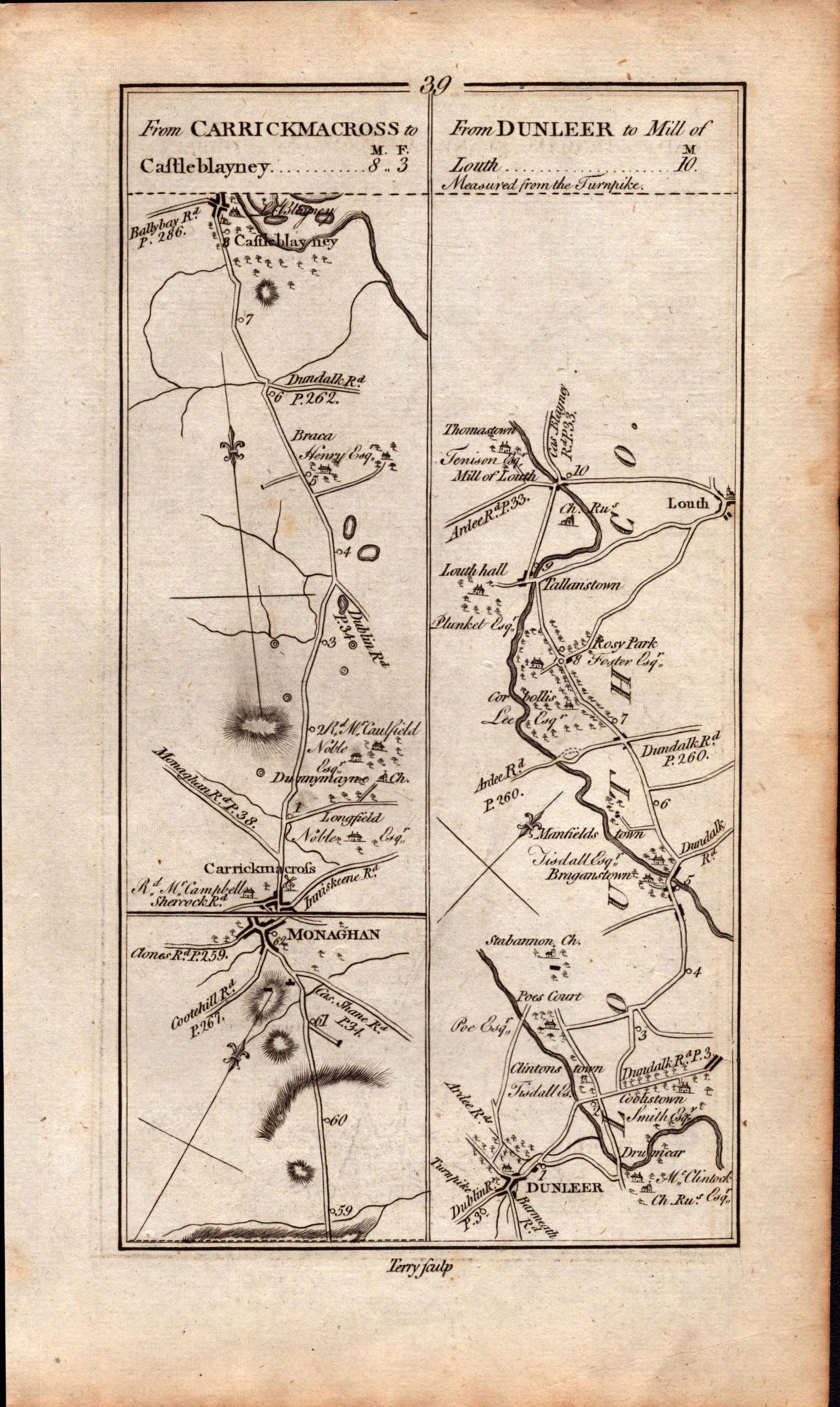 Ireland Rare Antique 1777 Map Dublin Phoenix Park Glasnevin Slane Castle Ardee - 2