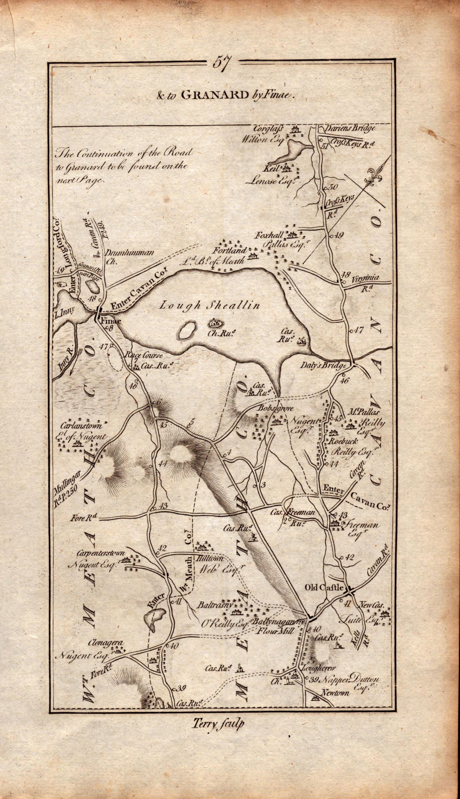 Ireland Rare Antique 1777 Map Dublin to Sligo by Old Castle & from Dublin to Granard - 2