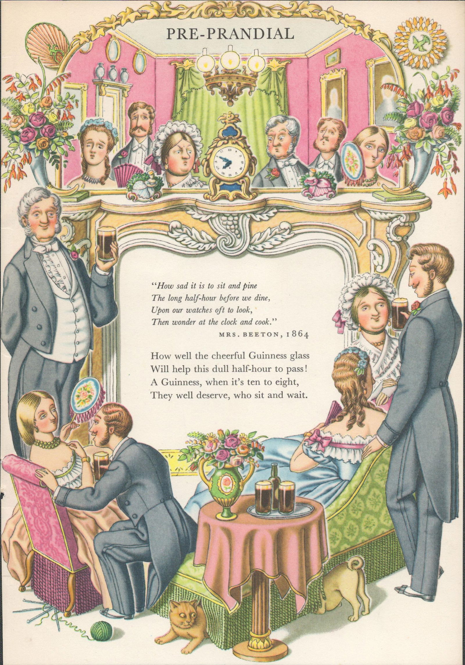 Guinness Vintage 70 Years-Old Illustration Print 1956 Tough Luck & Party - 2