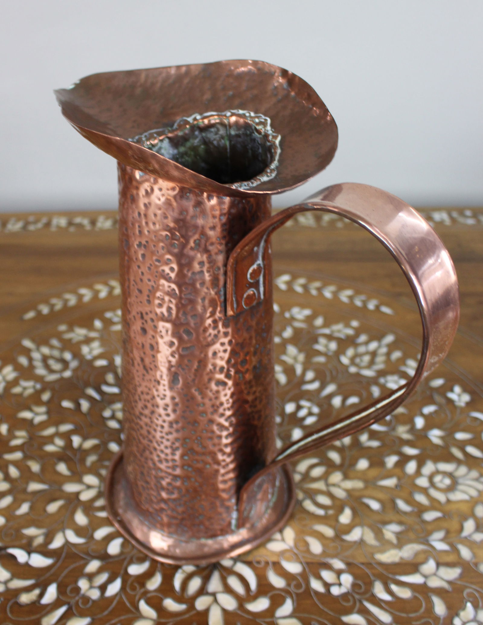Large Arts & Crafts Hammered Copper Jug, c.1900 - 4