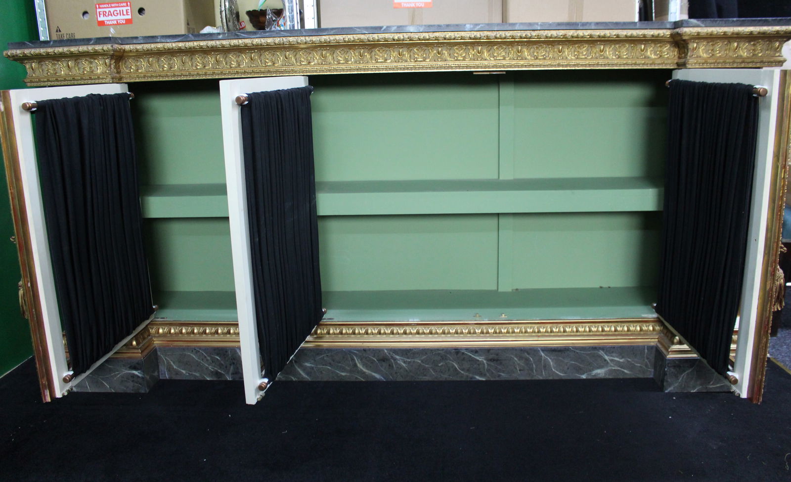 Impressive Neoclassical-Style Painted and Gilt Credenza - 13