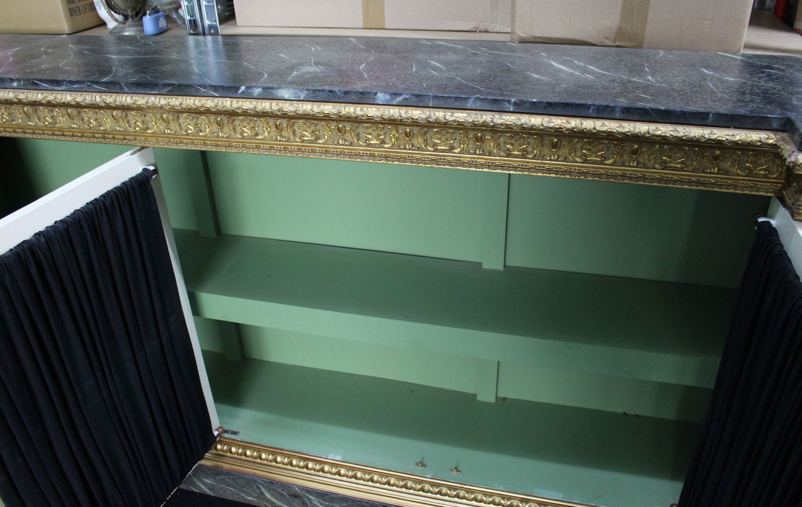 Impressive Neoclassical-Style Painted and Gilt Credenza - 15