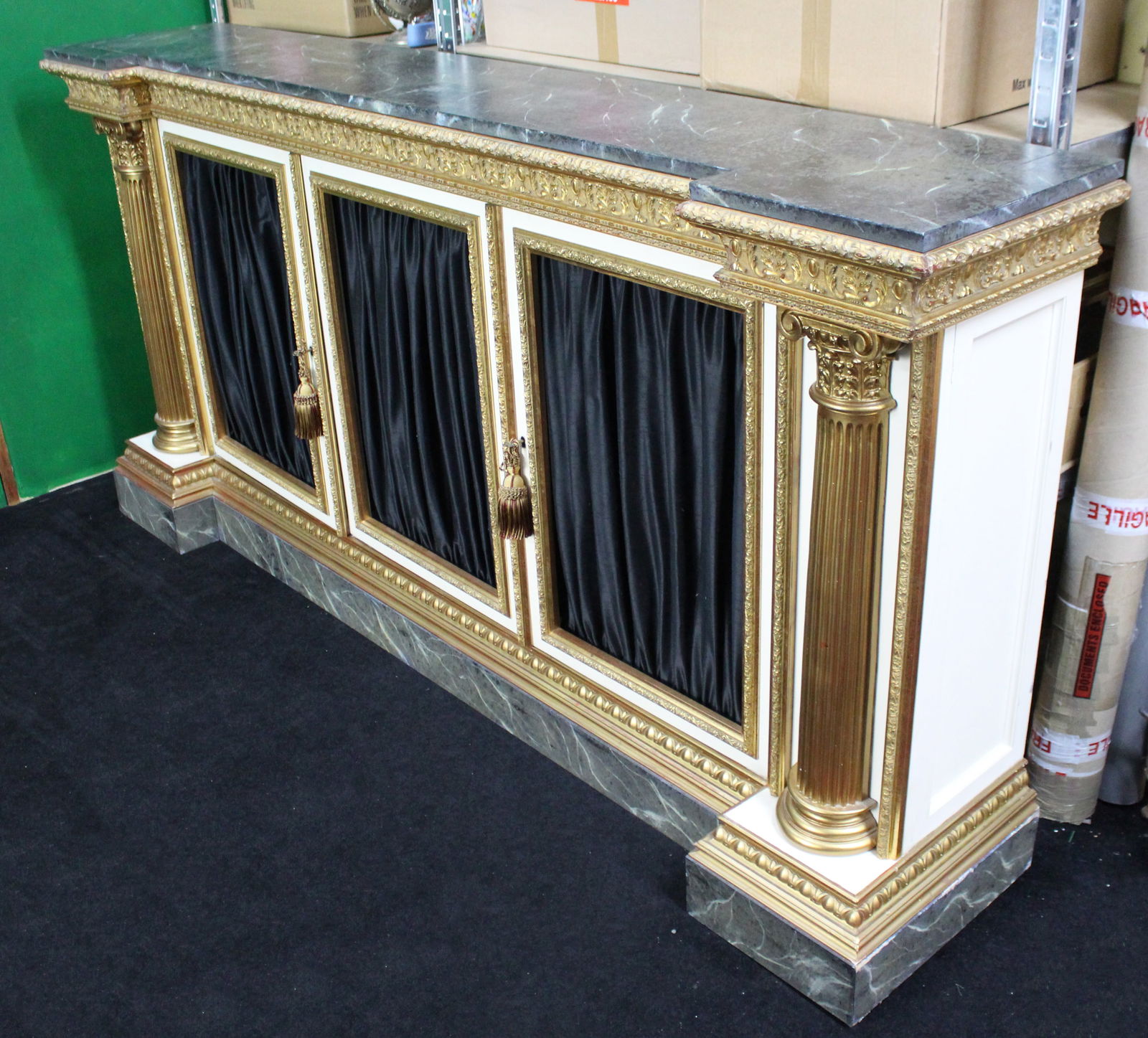 Impressive Neoclassical-Style Painted and Gilt Credenza - 5