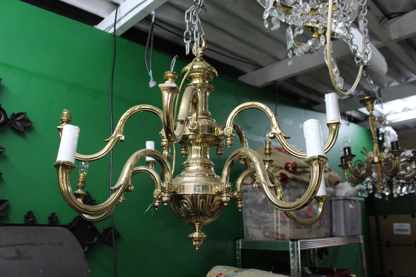 Very Heavy Brass Chandelier (1 of 4)