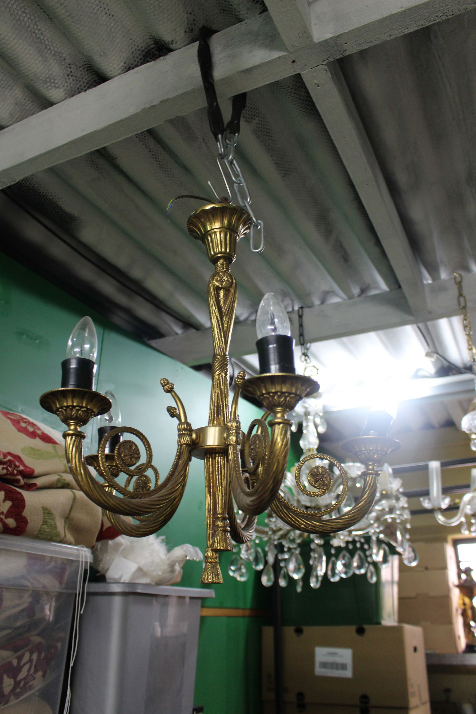 Very Heavy Brass Chandelier - 4
