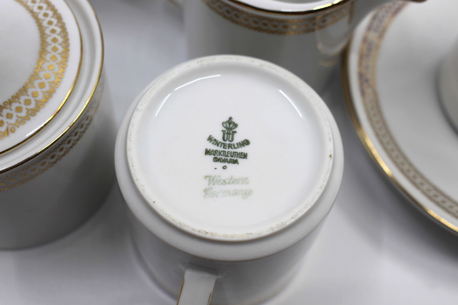 23 Piece Winterling Bavaria White & Gold Porcelain Coffee Service - 8