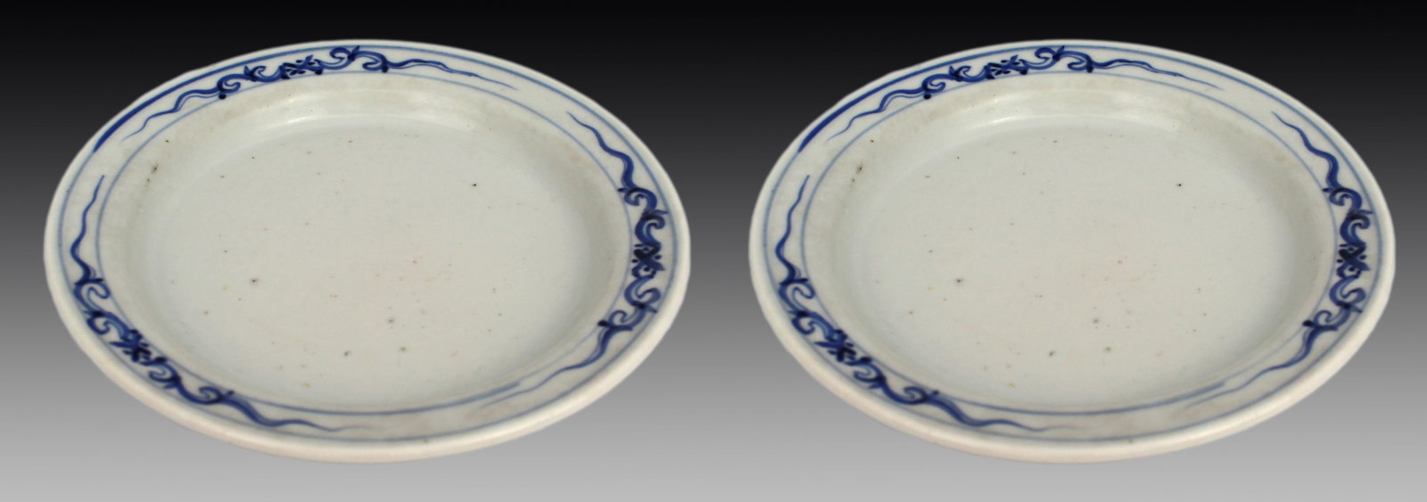 Pair of Late 19th c. Japanese Blue & White Cache Pot Stands: Title: Pair of Late 19th c. Japanese Blue & White Cache Pot Stands Description: Pair of Japanese Meiji Period Blue and White Porcelain Pot Stands, c.1880 A pair of small Japanese p