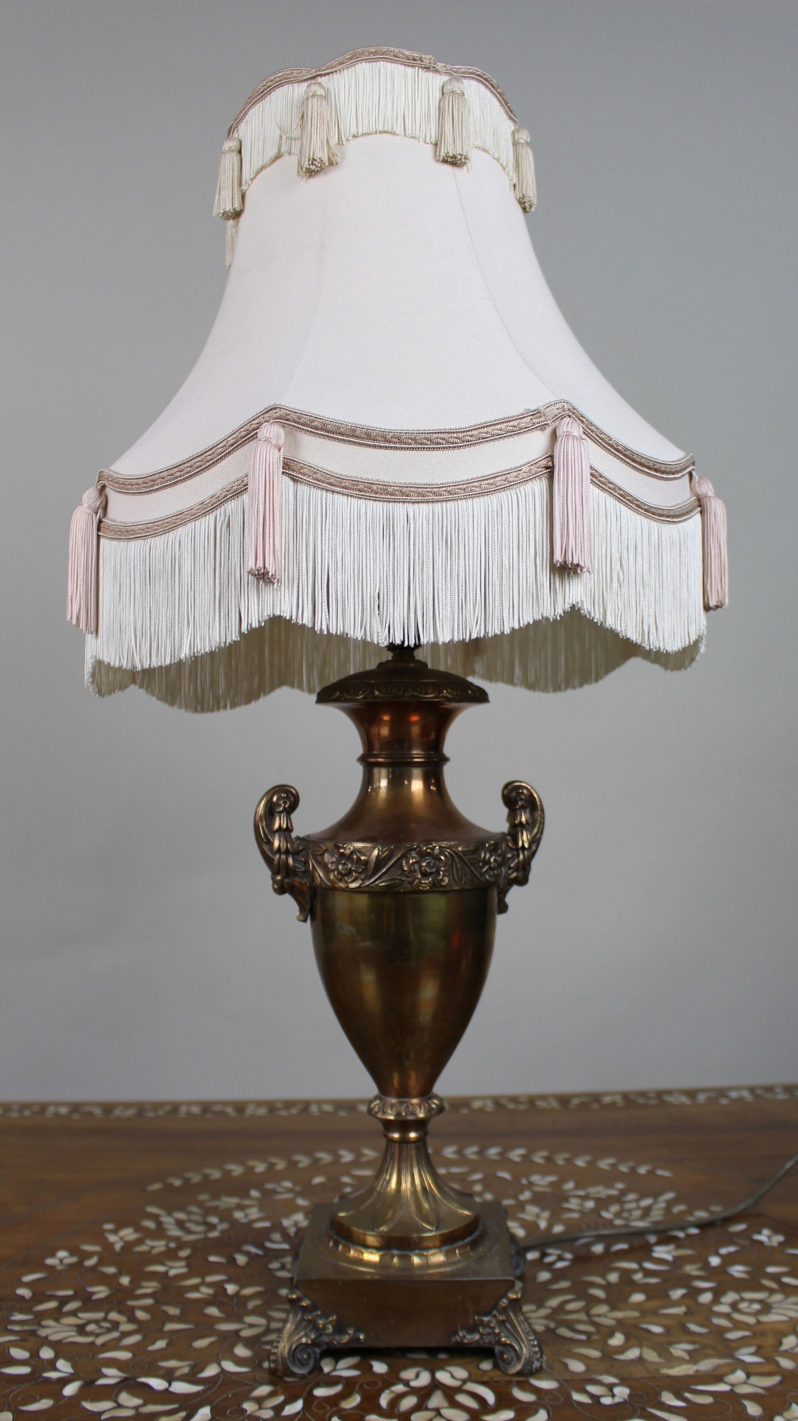 Large Vintage Bronze Table Lamp with Ornate Urn Base (1 of 7)