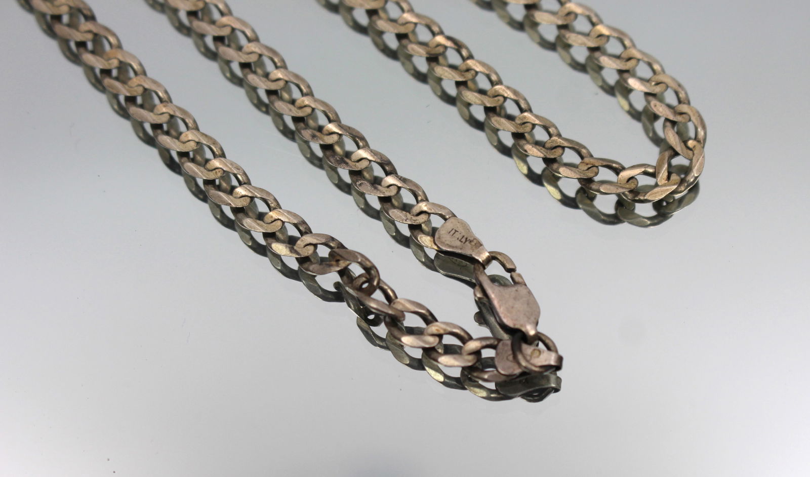 Vintage Italian 925 Silver Curb-Link Necklace - 2