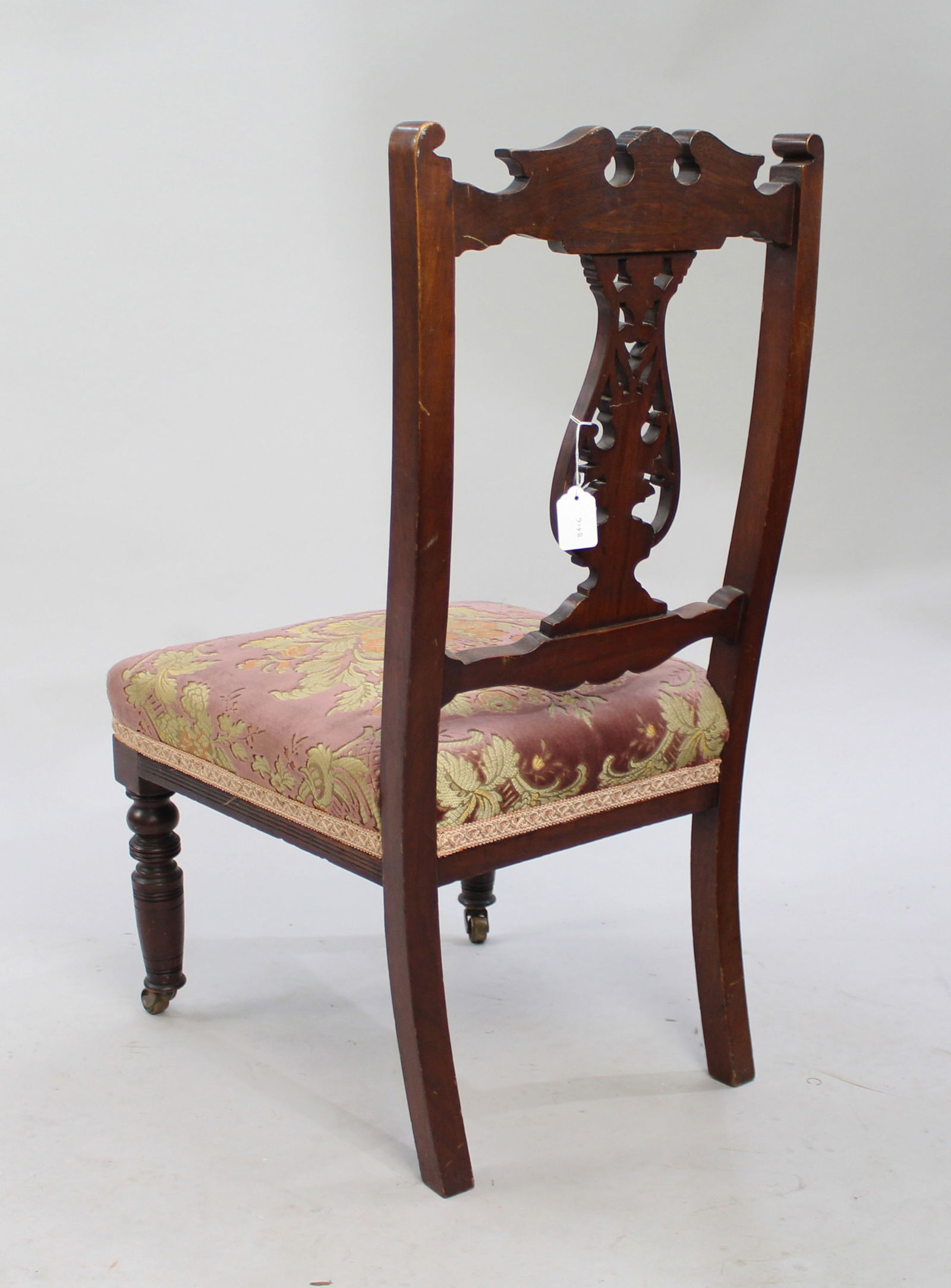 Edwardian Mahogany Nursing Chair with Upholstered Seat - 3