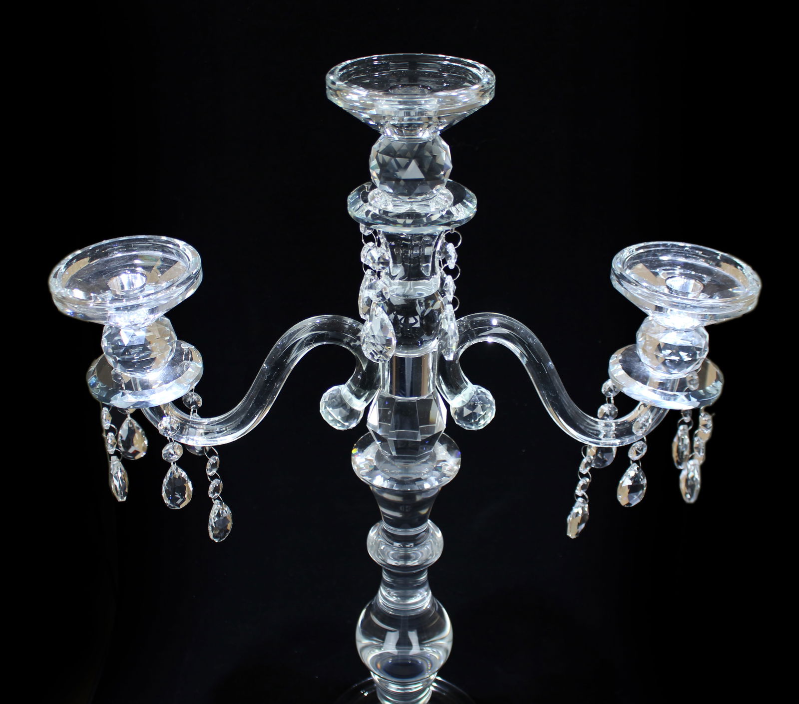3 Branch Crystal Candelabra - 2