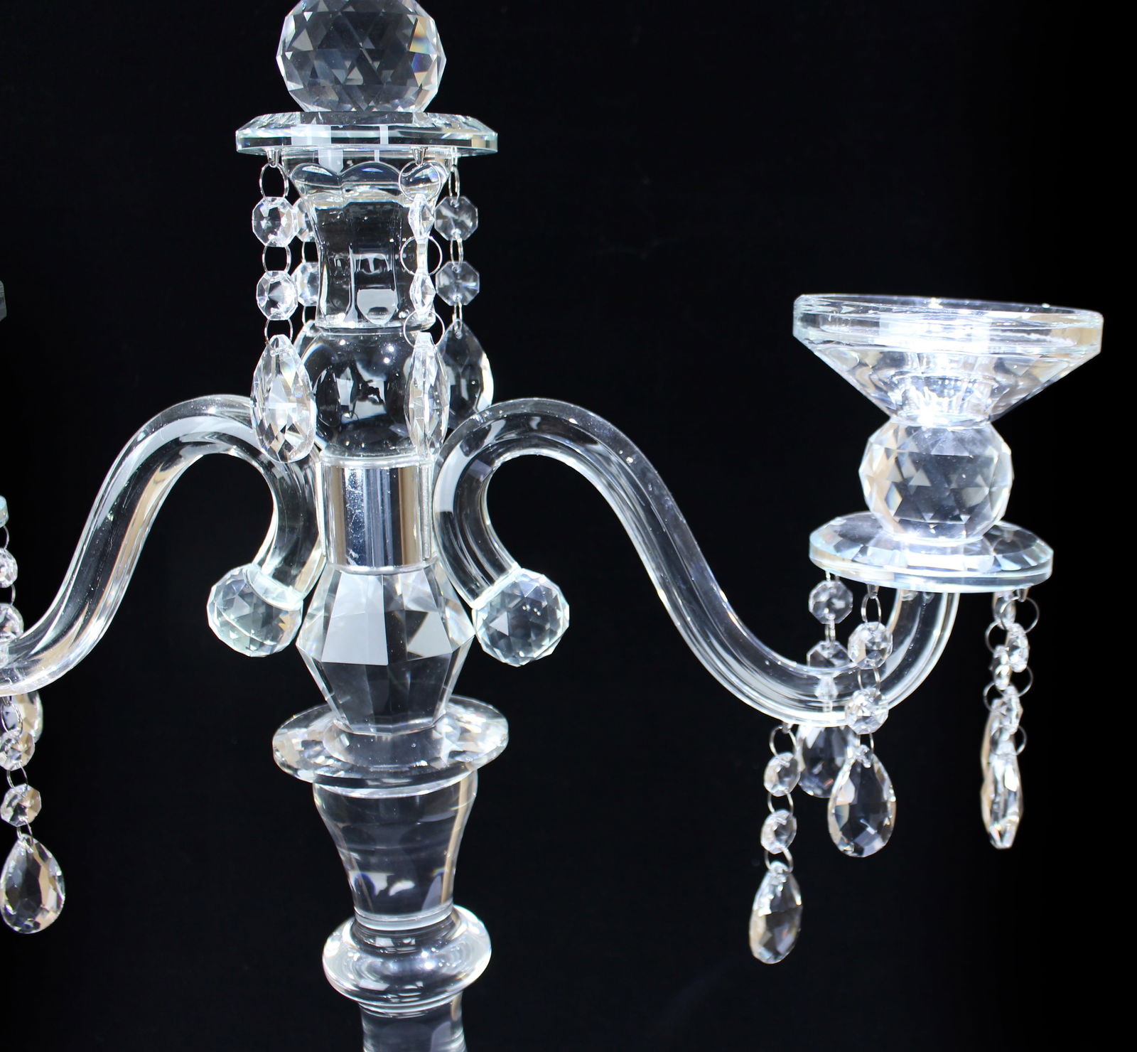 3 Branch Crystal Candelabra - 4
