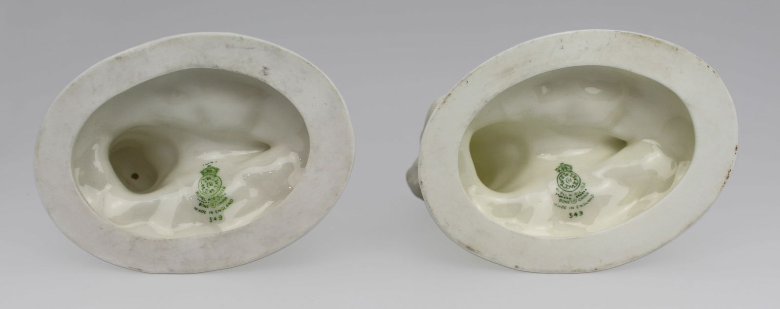 Pair of Royal Worcester Blanc de Chine Merchild Salt Cellars - 4