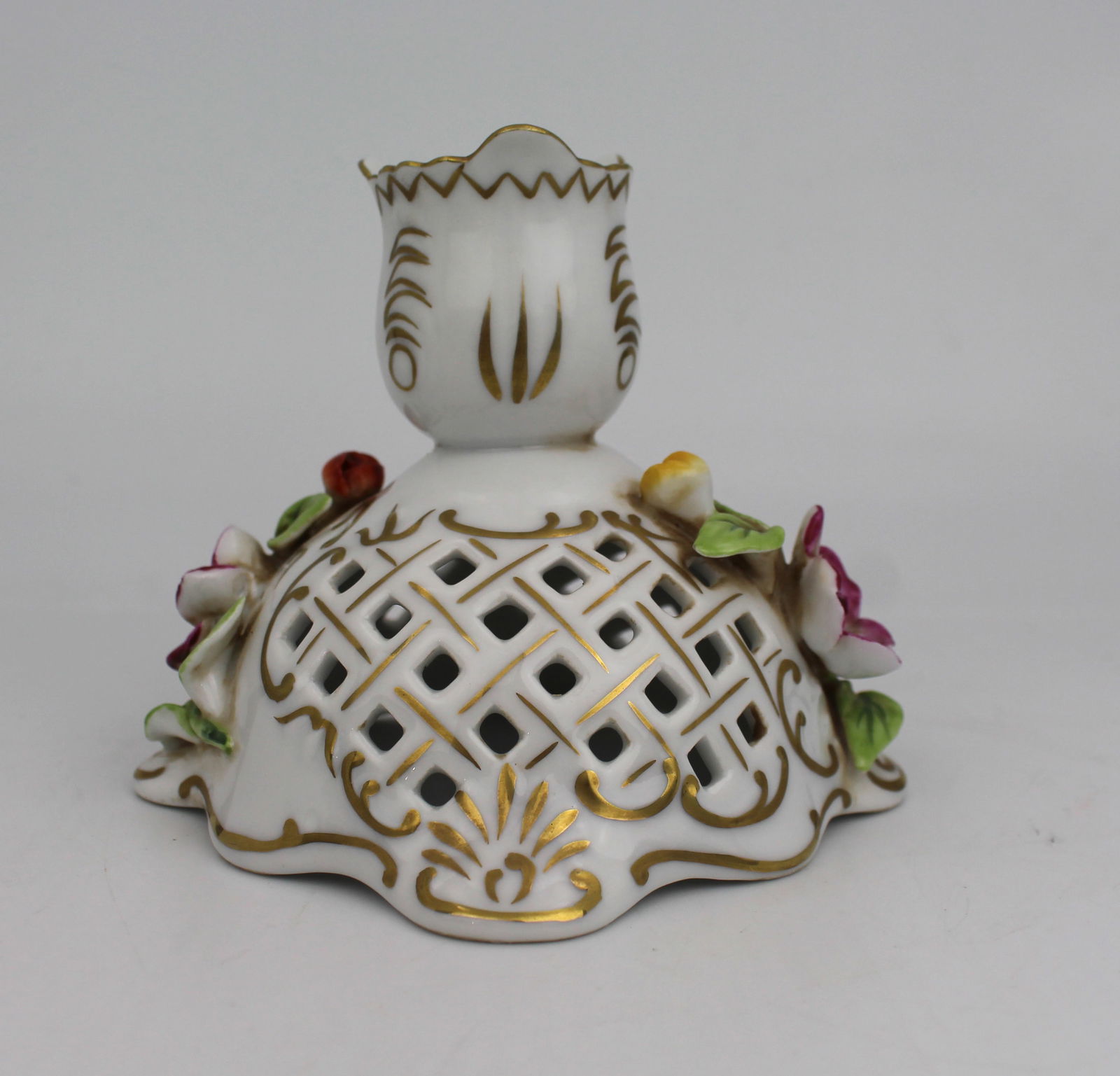 Vintage Ornate Dresden Candlestick - 2