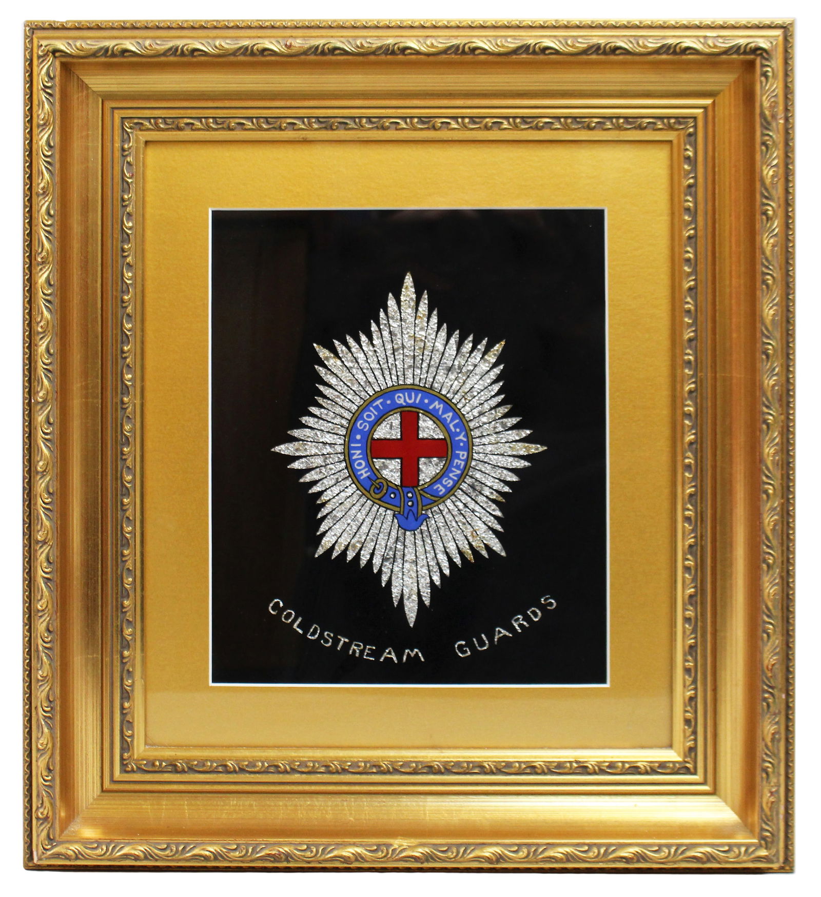 Set of 3 Military Regiment Foil Artworks Set in Gilt Frames - 10