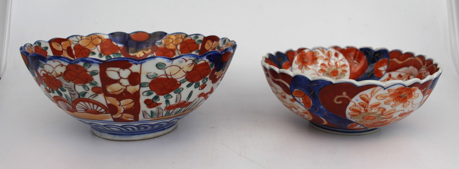 Pair of Japanese Imari Scalloped Bowls – Circa 1900 - 2