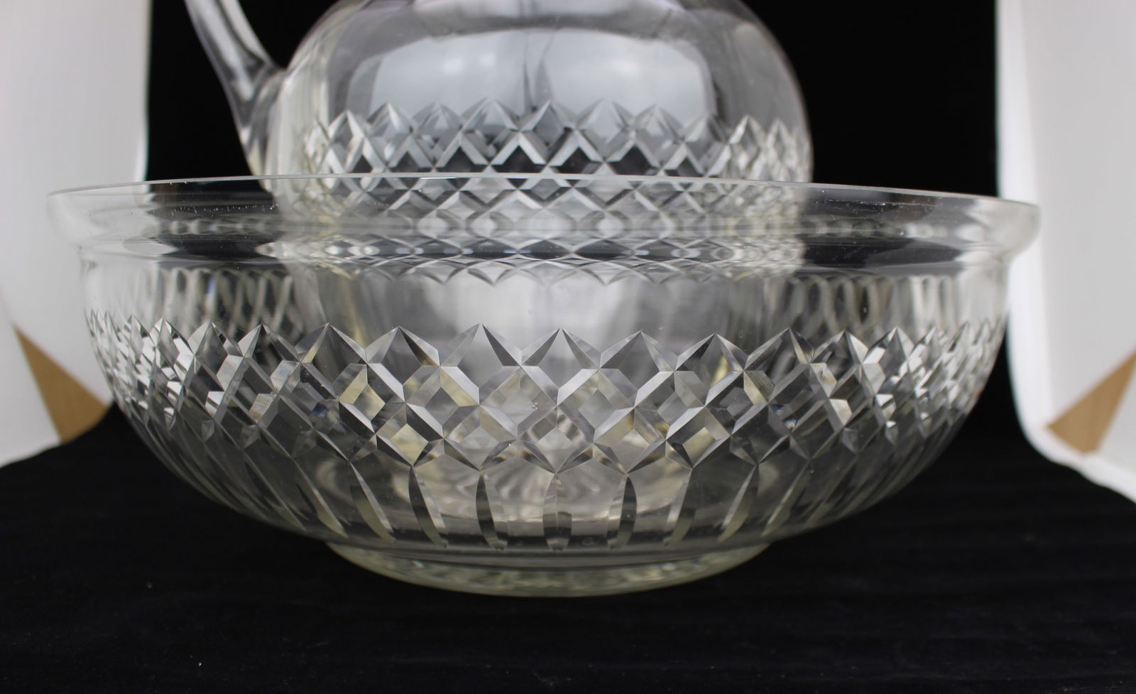Large Victorian Cut Crystal Jug & Bowl Set - 8