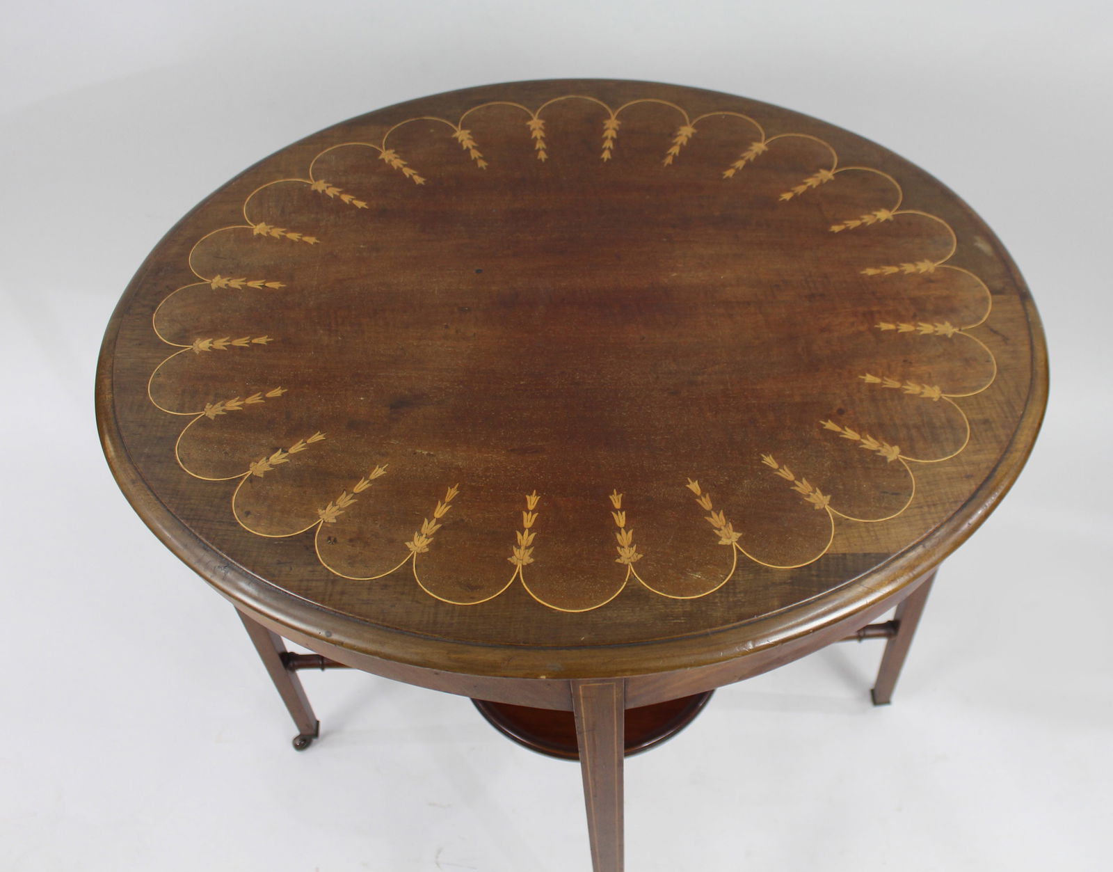 Edwardian Inlaid Oval Side Table - 4