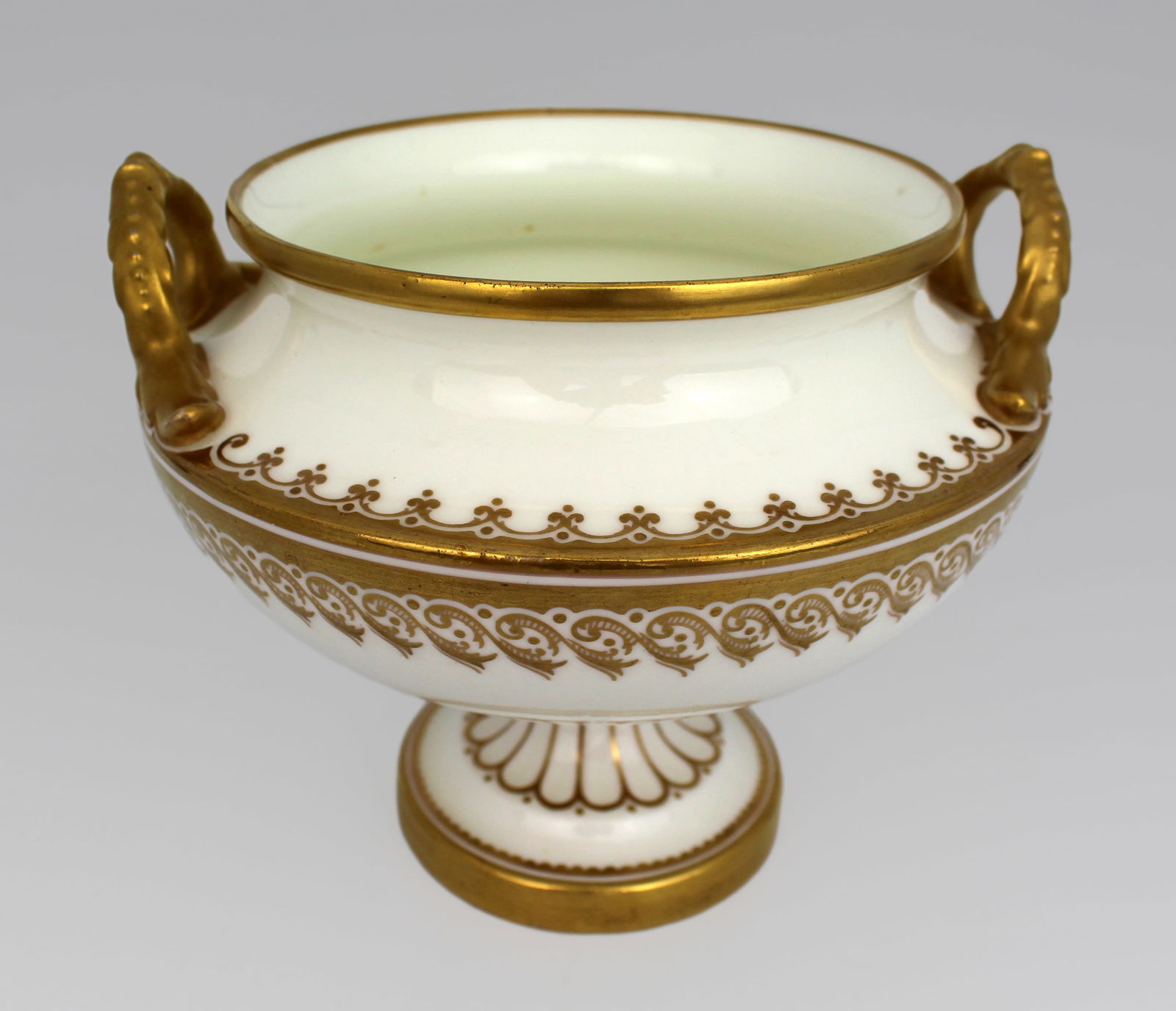 19th Century English White & Gilt Two-Handled Porcelain Urn - 12