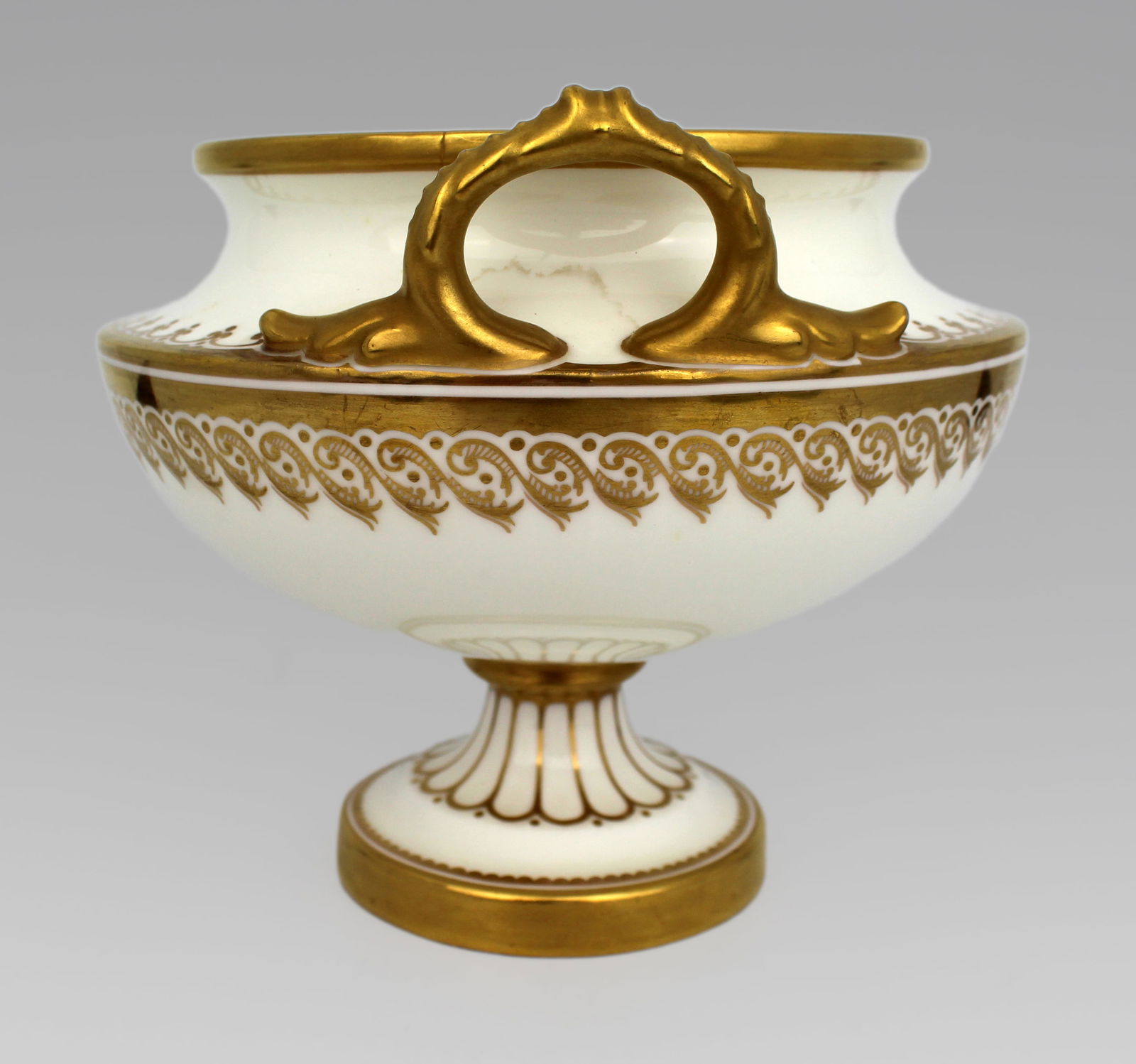 19th Century English White & Gilt Two-Handled Porcelain Urn - 13