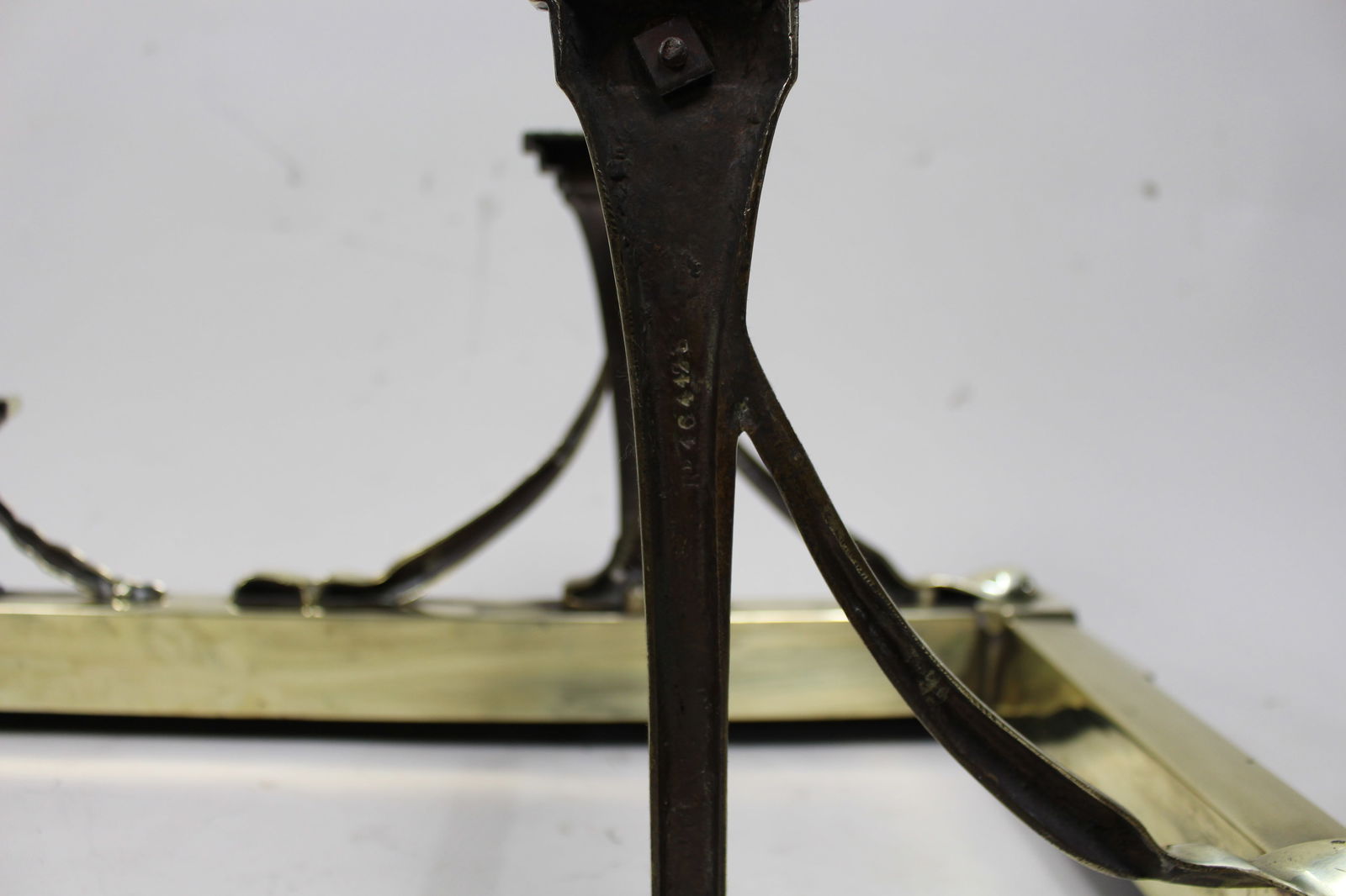 Antique Edwardian Brass Fireplace Fender & Matching Fire Irons - 11