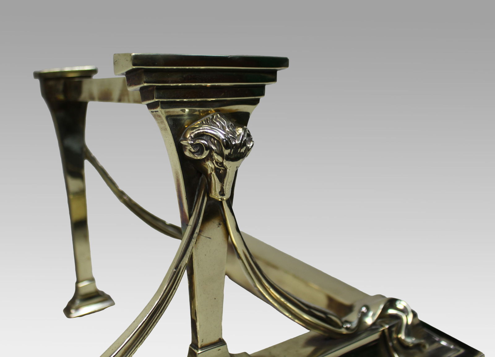 Antique Edwardian Brass Fireplace Fender & Matching Fire Irons - 8