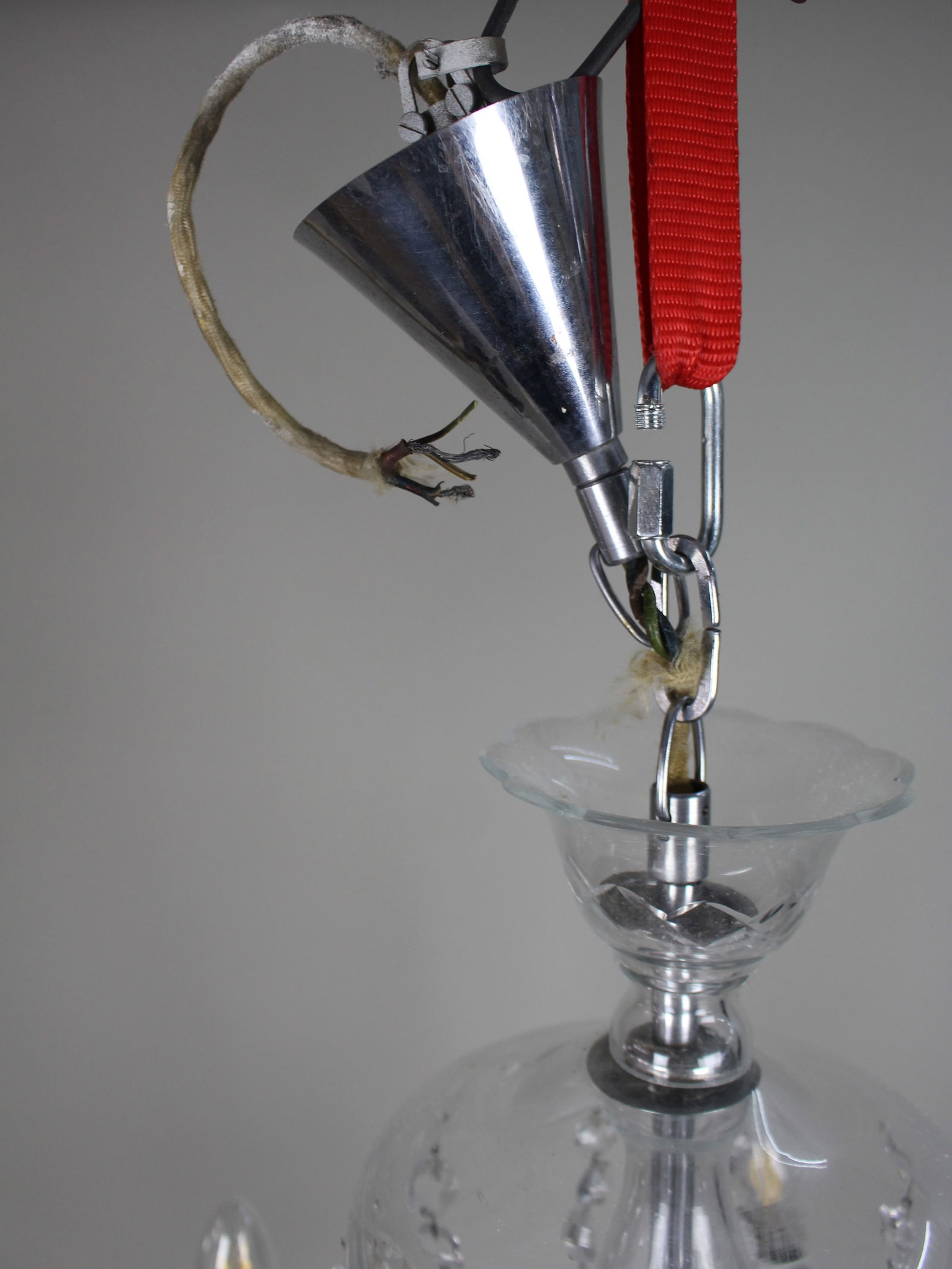 Five-Arm French Cut Glass and Crystal Chandelier, Mid-20th Century - 11