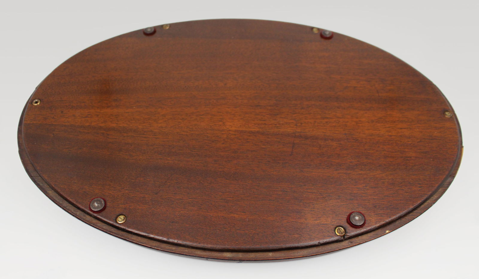 Fine Edwardian Mahogany & Satinwood Inlaid Oval Tray c.1900 - 4