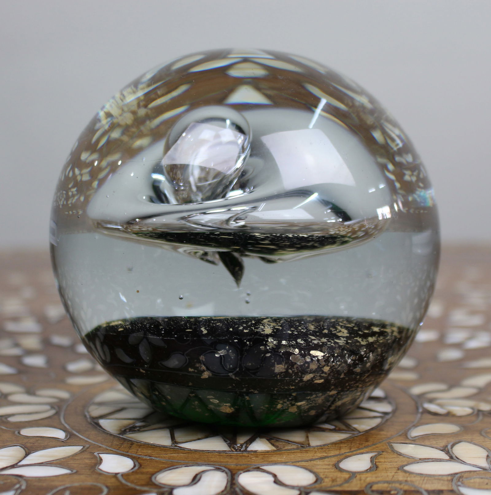 Large Vintage Gass Paperweight - 2