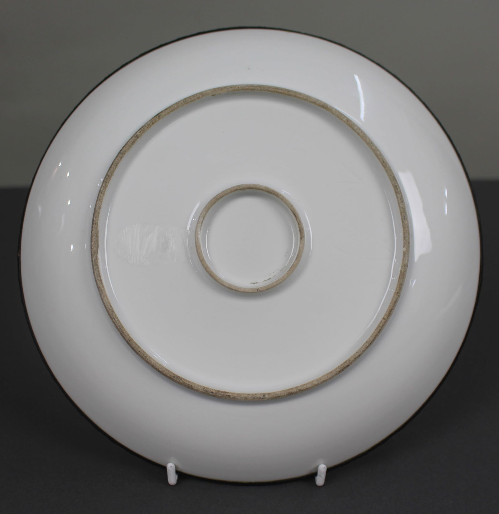 Antique Continental Porcelain Platinum Dish with Gilt Bronze Rim - 9