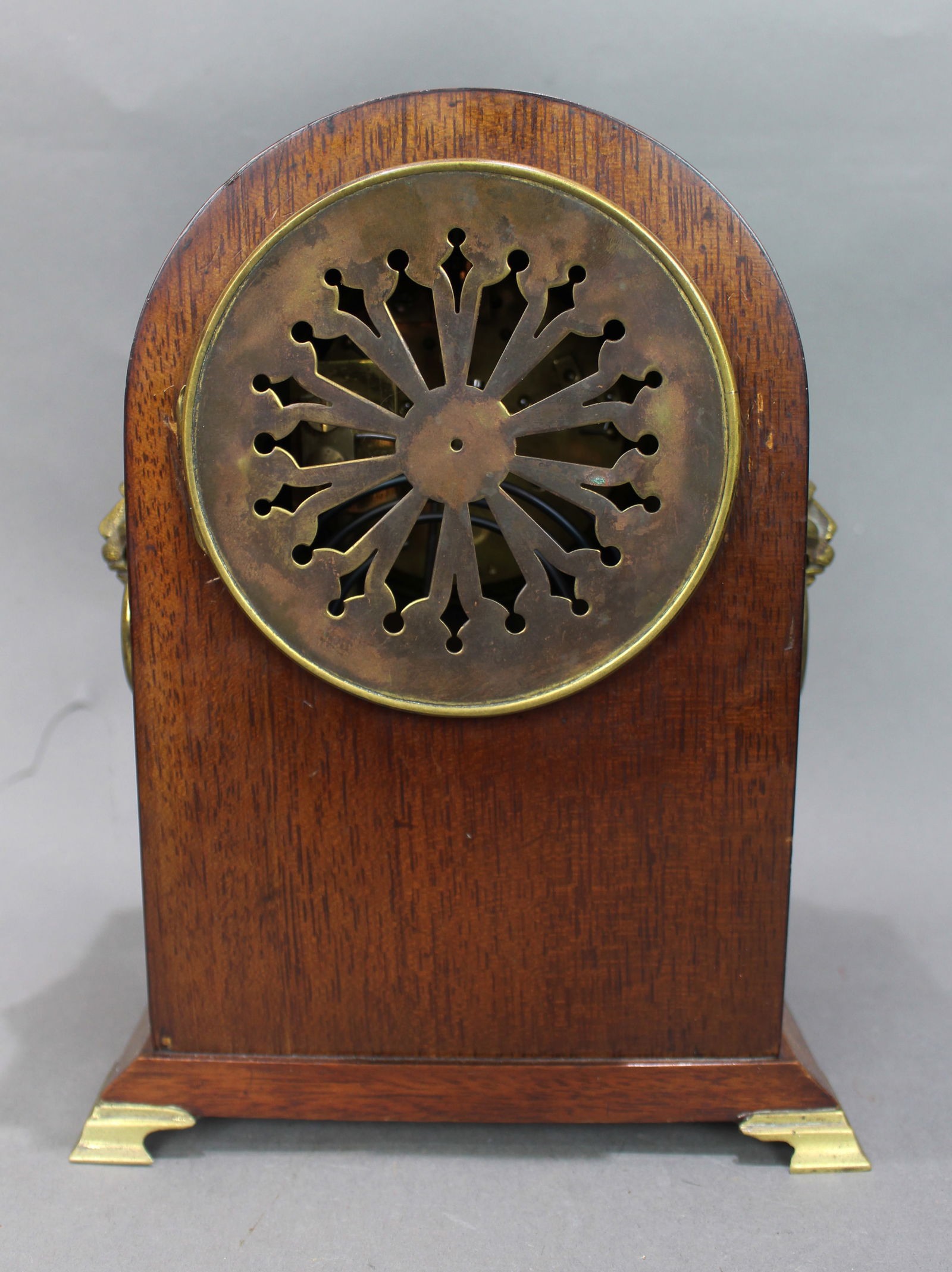 Antique French Mahogany & Brass Inlaid Mantel Clock by Marti c.1900 - 7