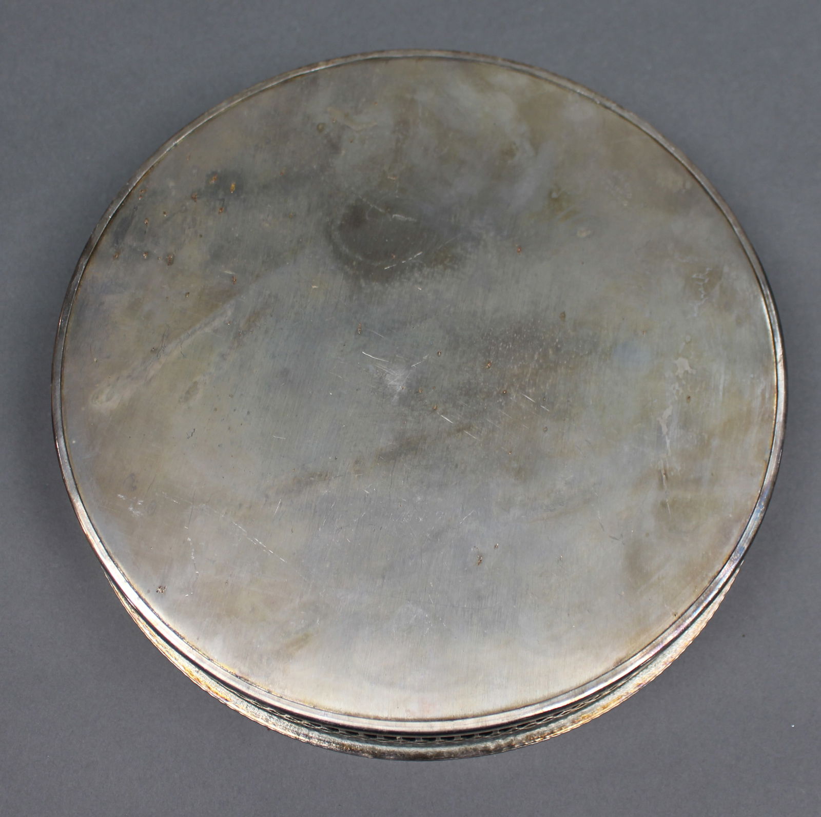 Circular English Silver Plated Gallery Tray by Cavalier - 3