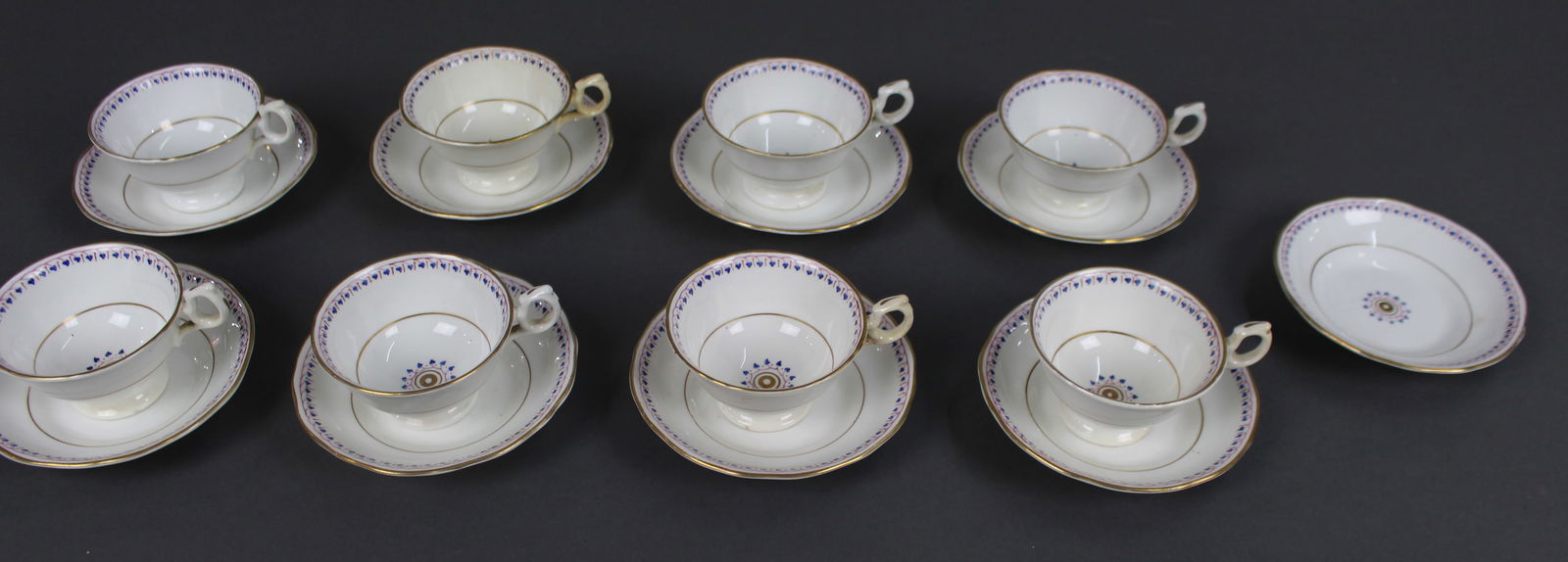 Antique English Porcelain Tea Cups & Saucers - 2