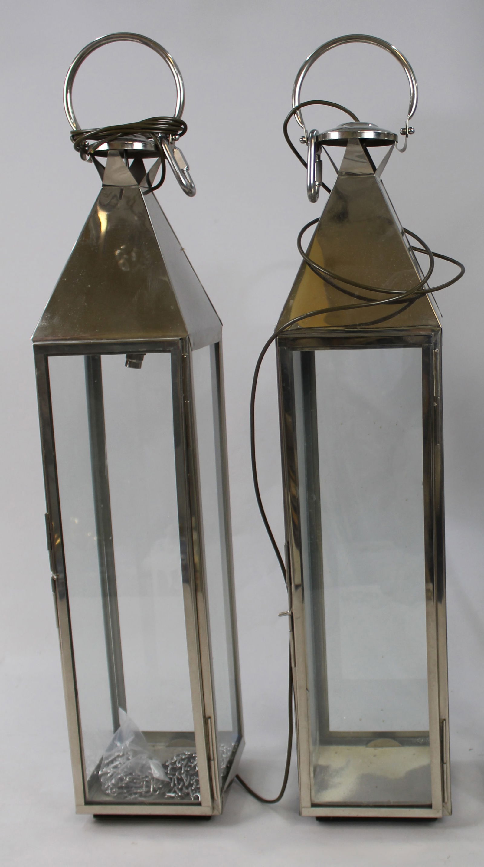 Pair of Large Vintage Chrome Lanterns (1 of 7)